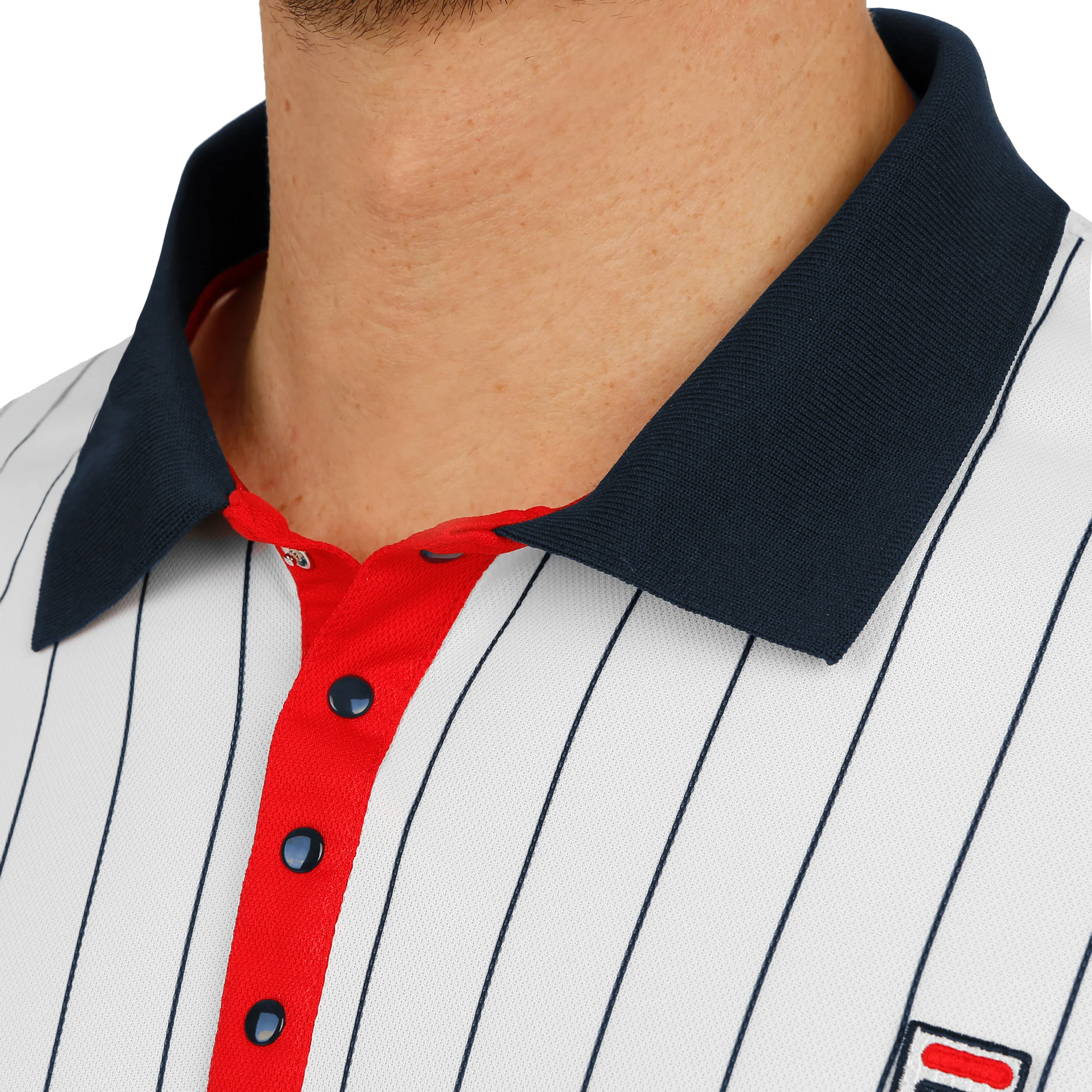 Stripes Polo Hombres-Blanco,Azul Oscuro - Image 5