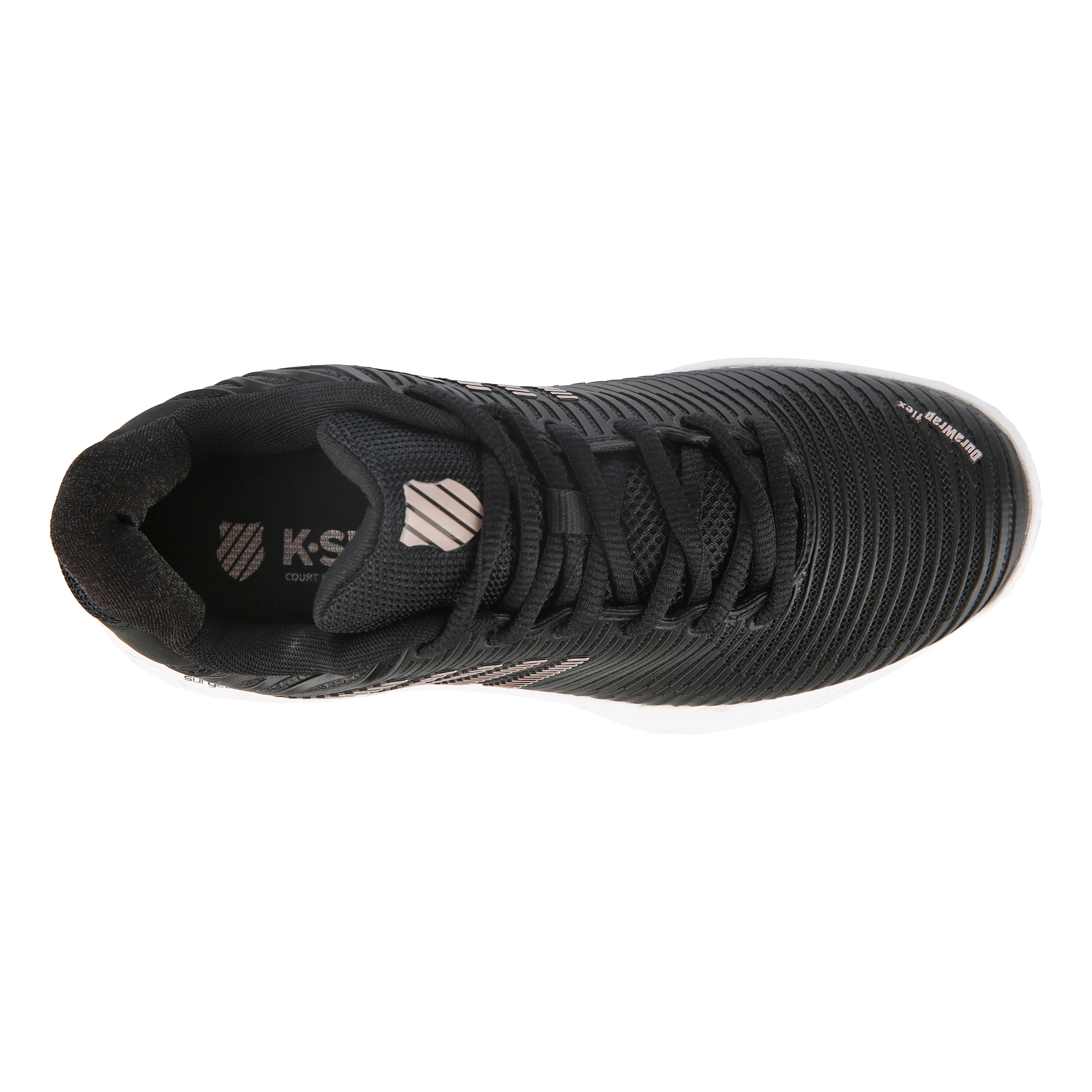 Hypercourt Express 2 Zapatilla Tierra Batida Mujeres-Negro,Dorado - Image 3