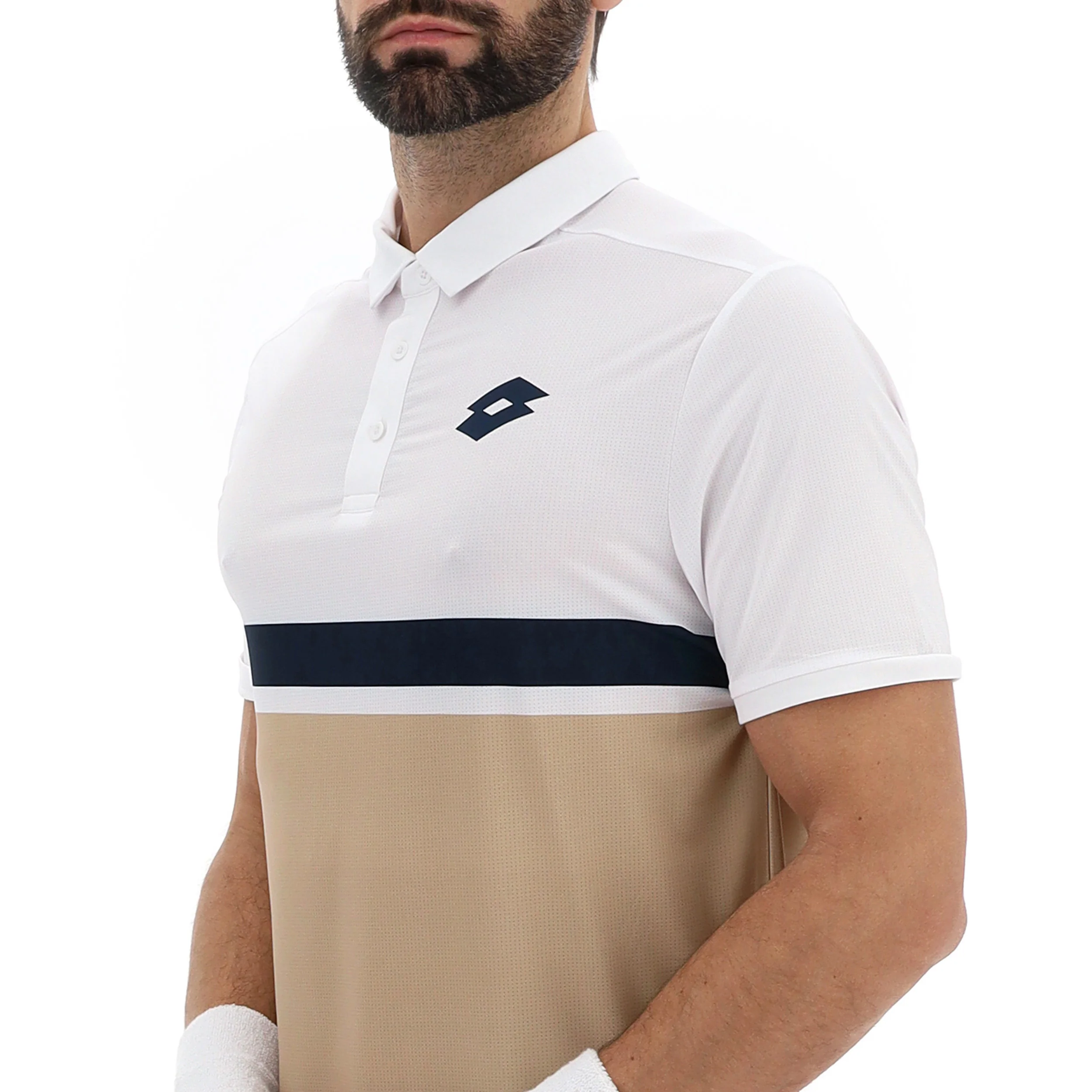 Tech V Polo Hombres-Beige - Image 3