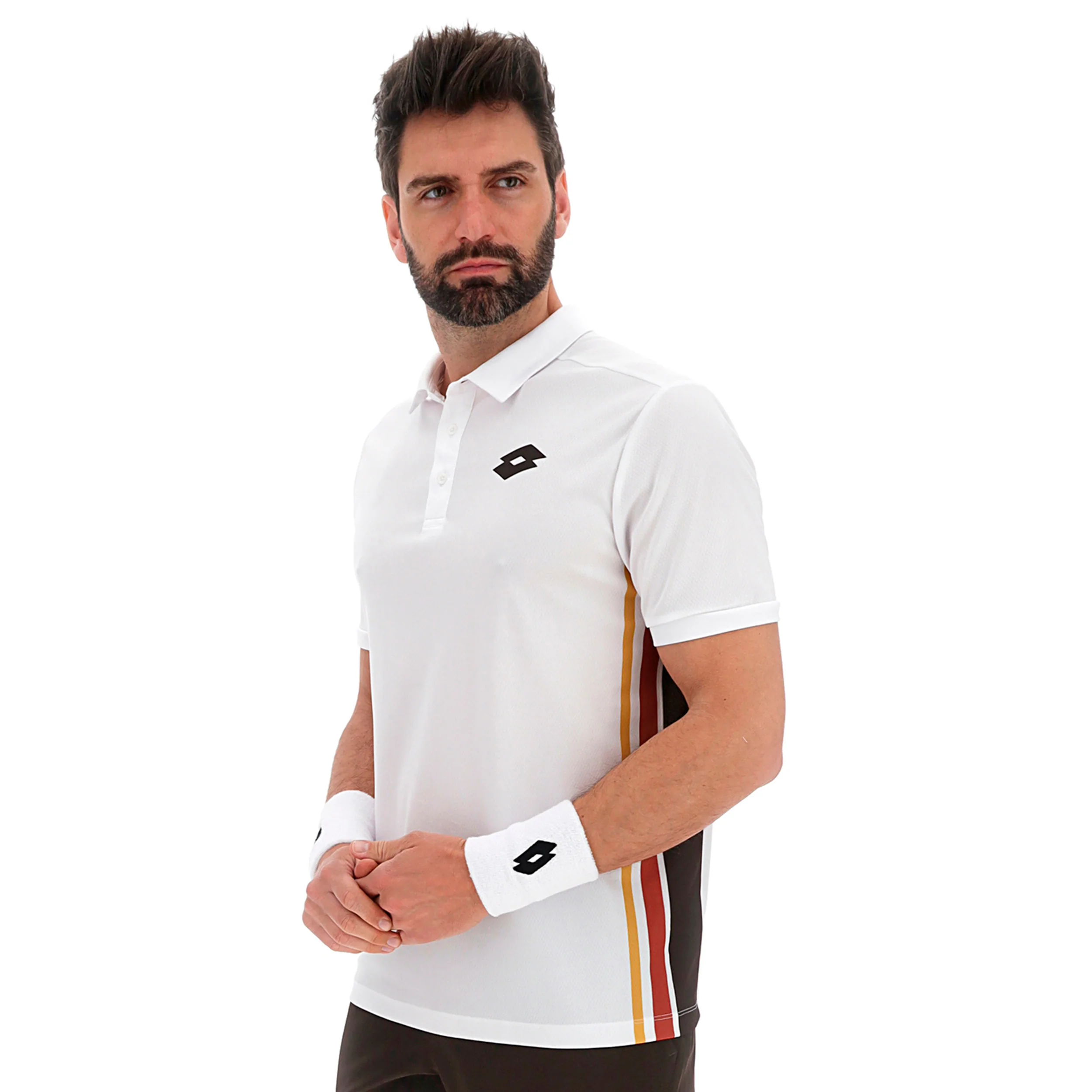 Tech VI Polo Hombres - blanco, marrón - Image 6
