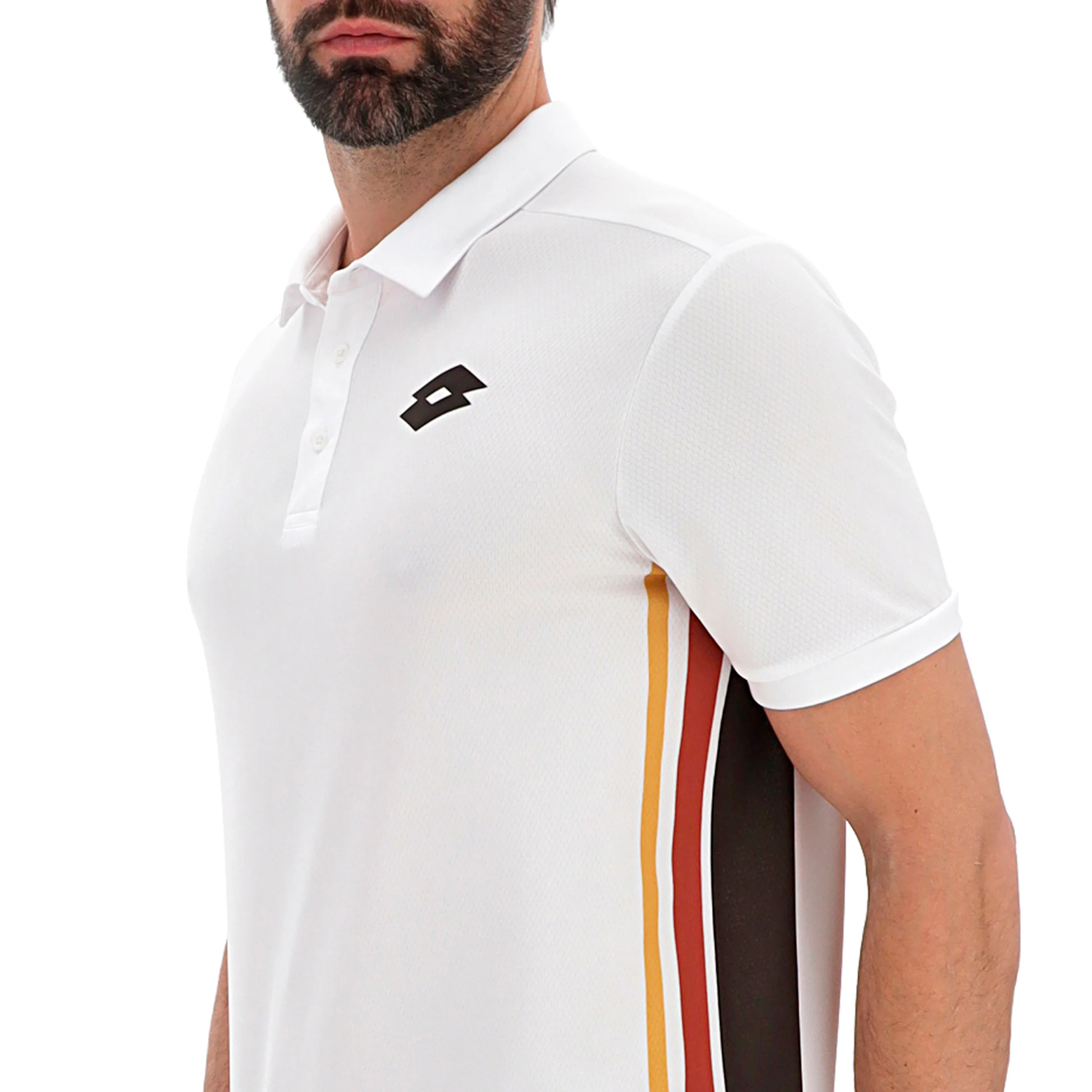 Tech VI Polo Hombres - blanco, marrón - Image 8