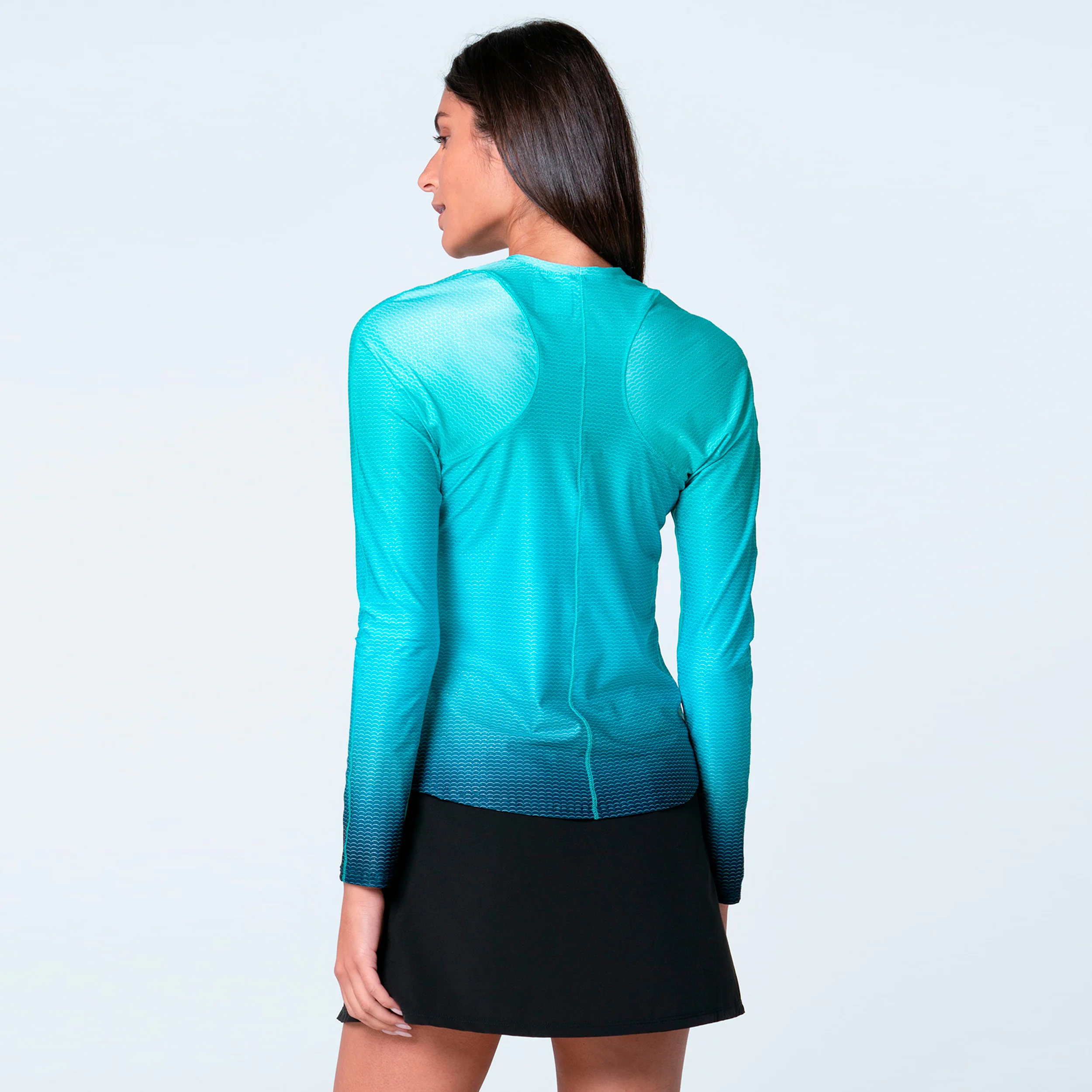 Linen Nouveau Intuition Camiseta de manga larga Mujeres - turquesa, azul oscuro - Image 2
