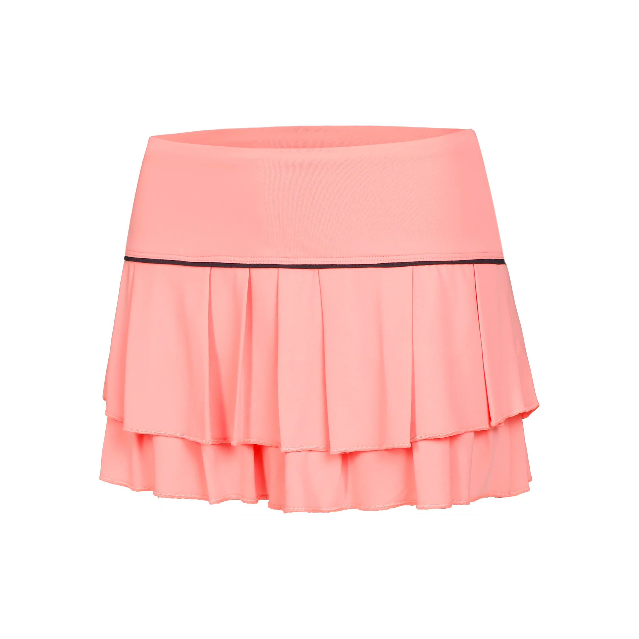 Pleat Tier With Piping Falda Mujeres-Albaricoque,Negro