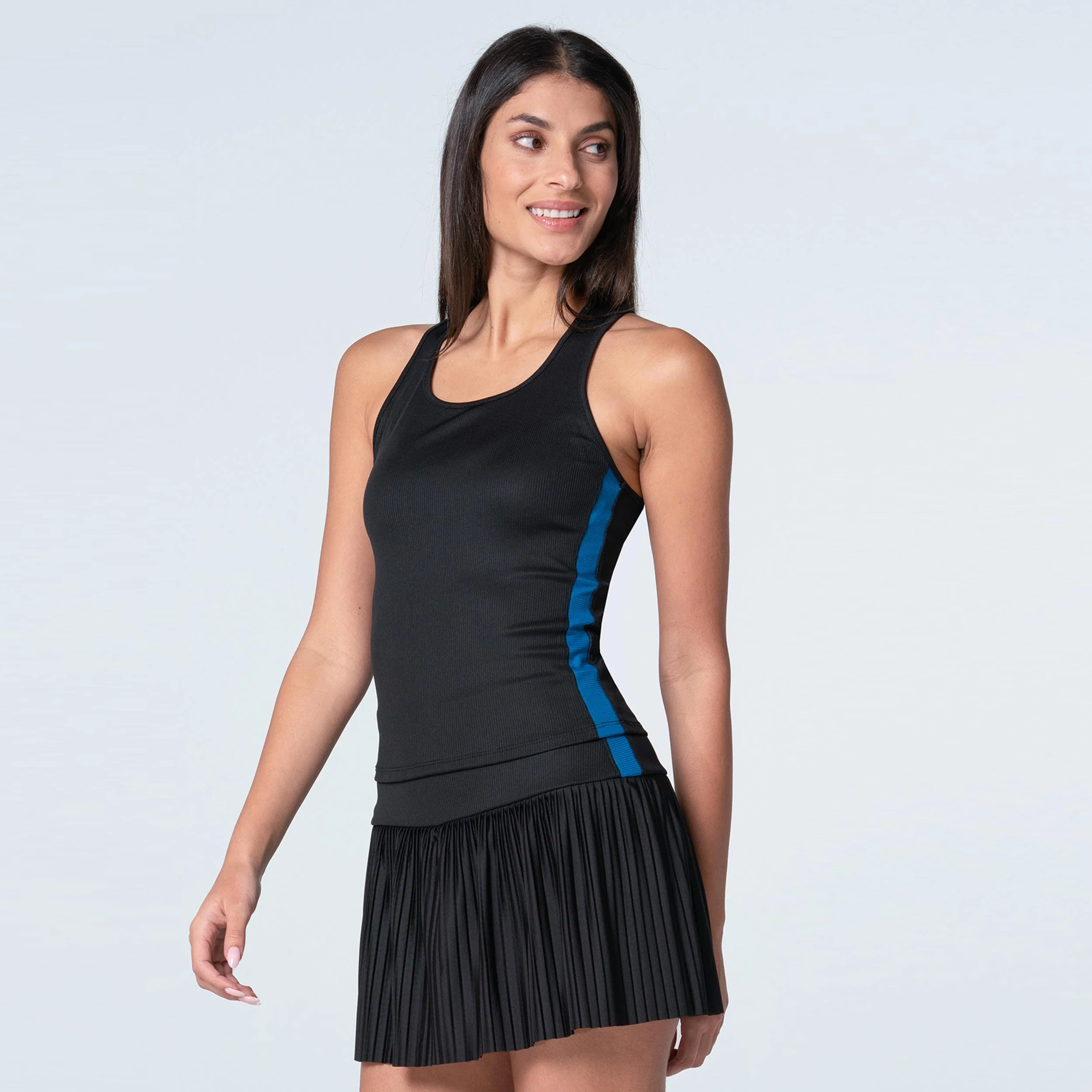 Racer Rib Camiseta De Tirantes Mujeres-Negro