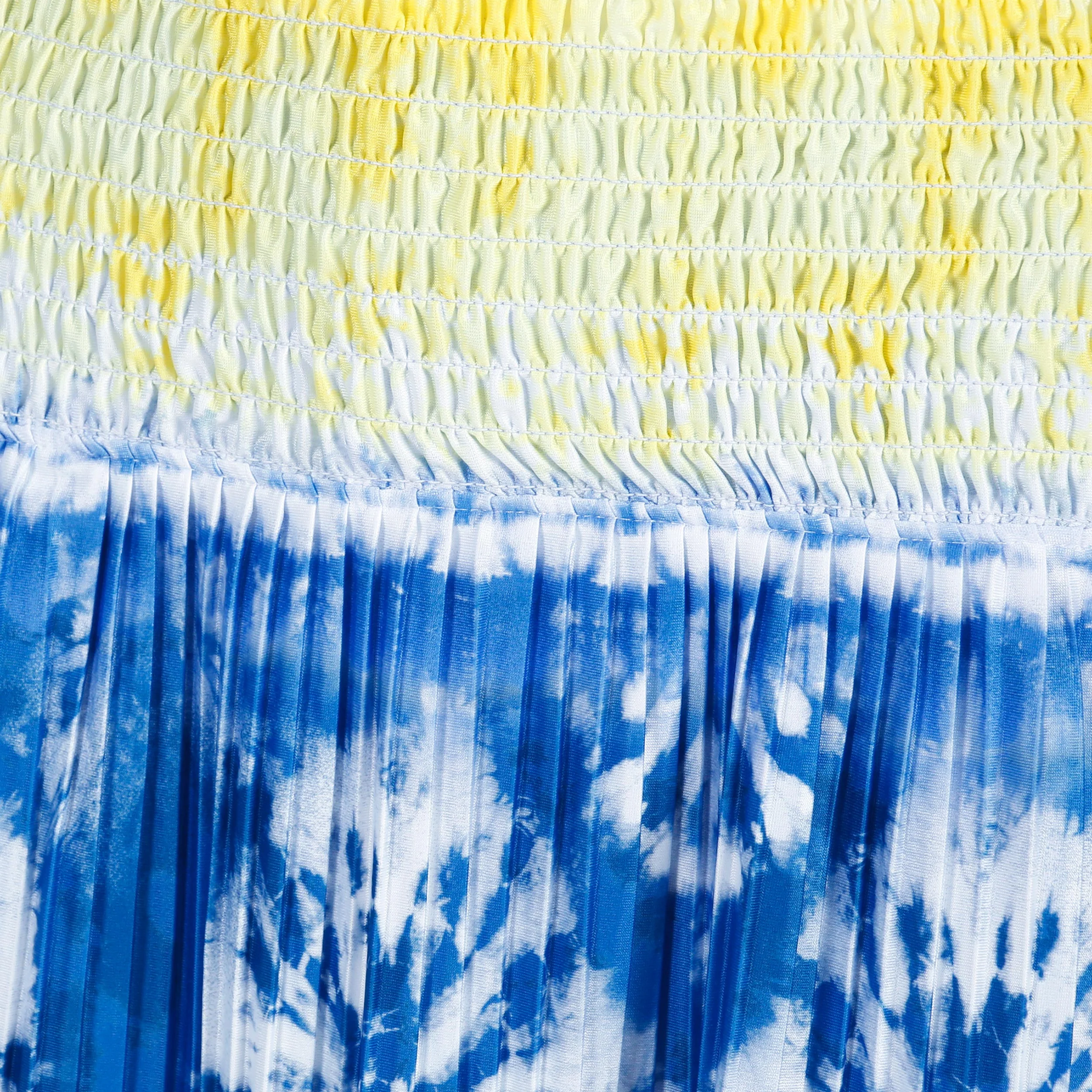 Shibori Wave 14in Falda Mujeres-Azul,Multicolor - Image 3