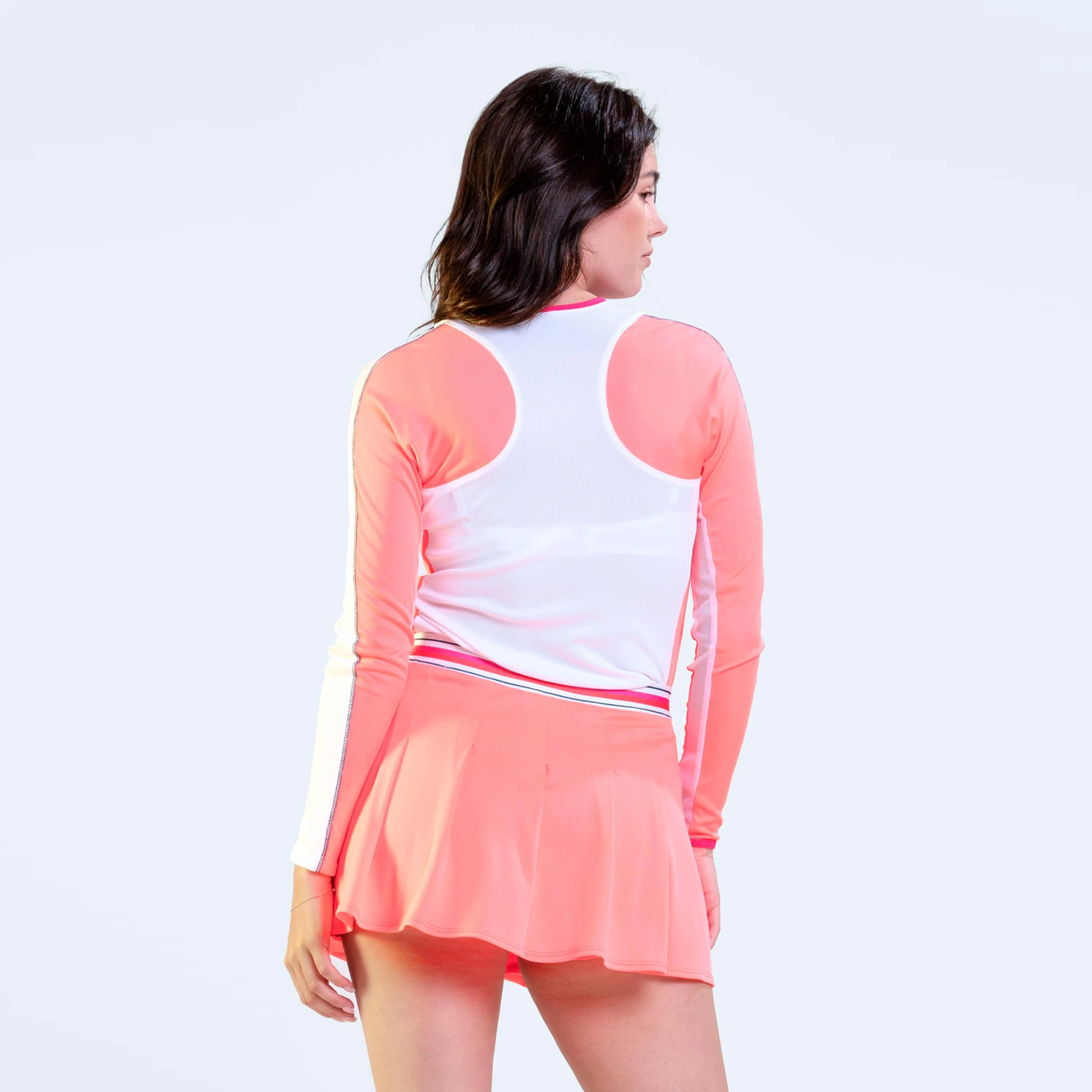 Topspin Camiseta de manga larga Mujeres - blanco, rosa - Image 2