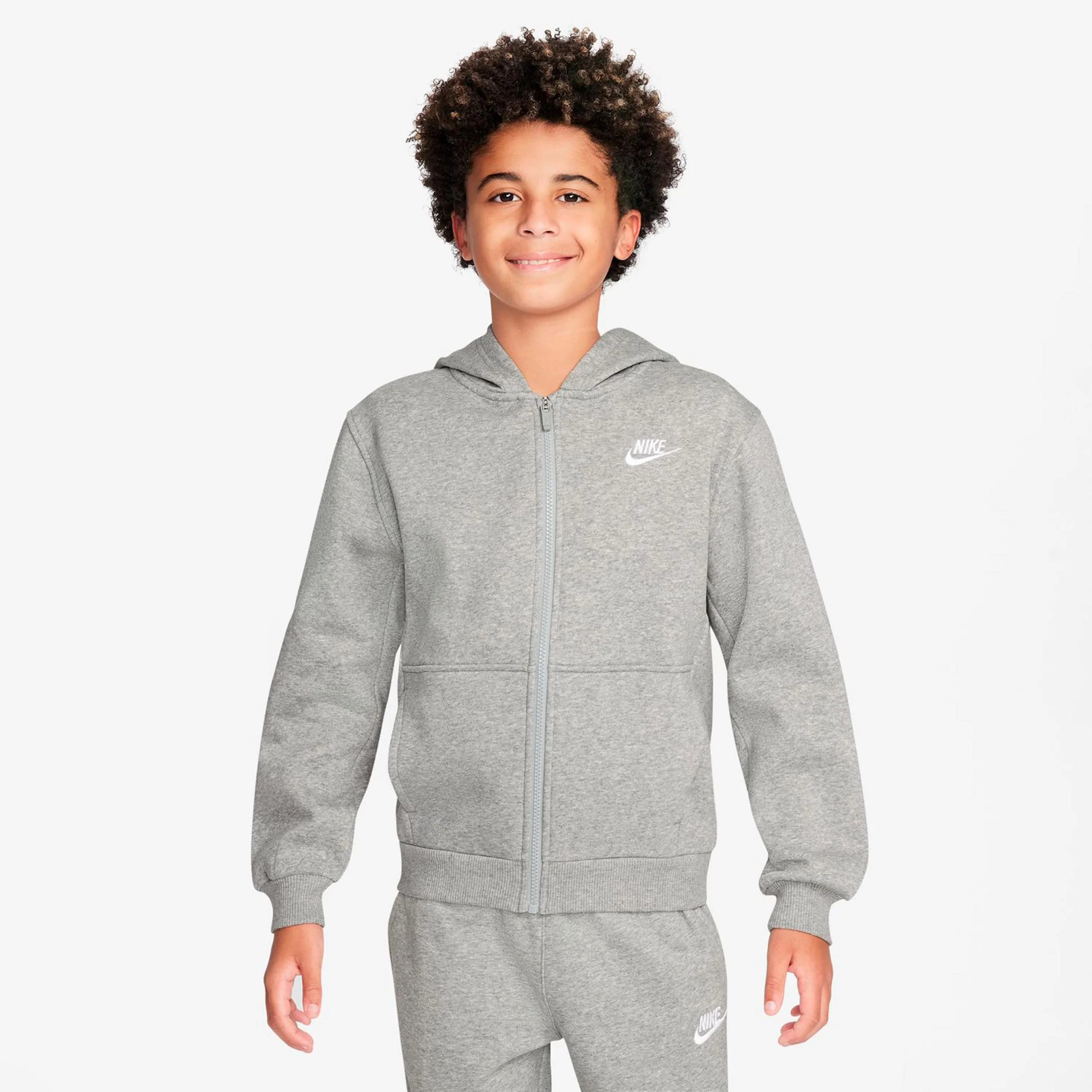 Club Fleece Full-Zip Sudadera con cremallera Niños - gris