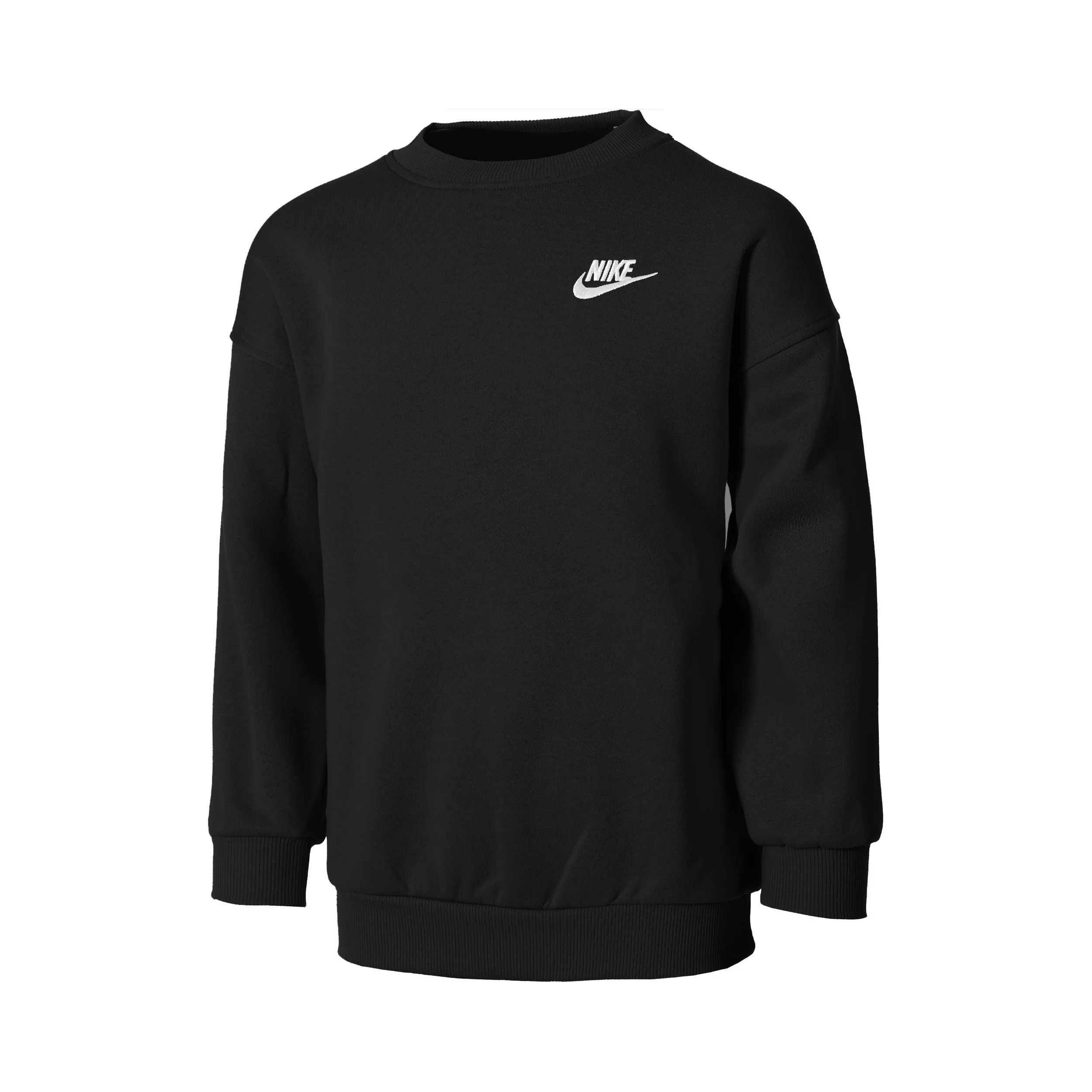 Club Fleece Oversized Crew Sudadera Chicas-Negro