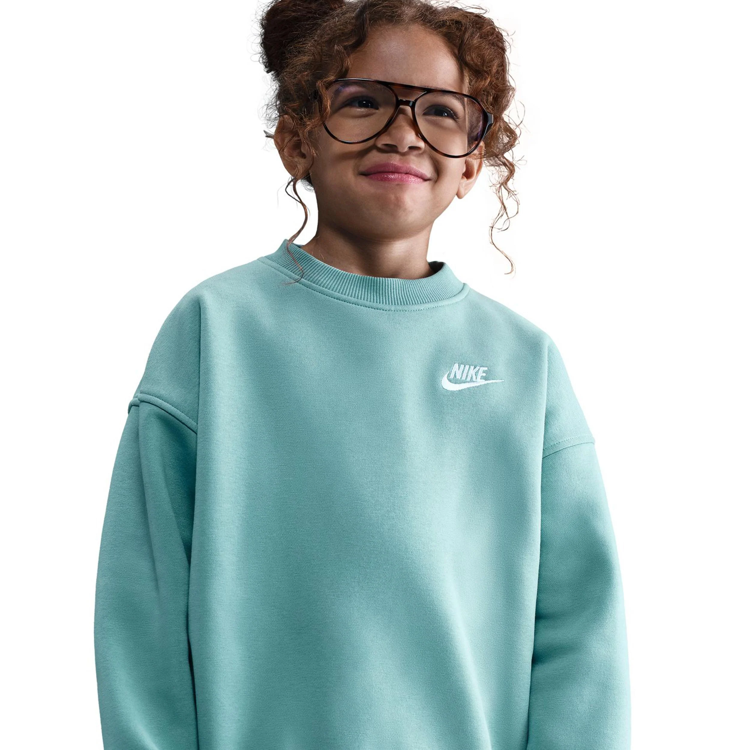 Club Fleece Oversized Crew Sudadera Chicas-Salvia - Image 4