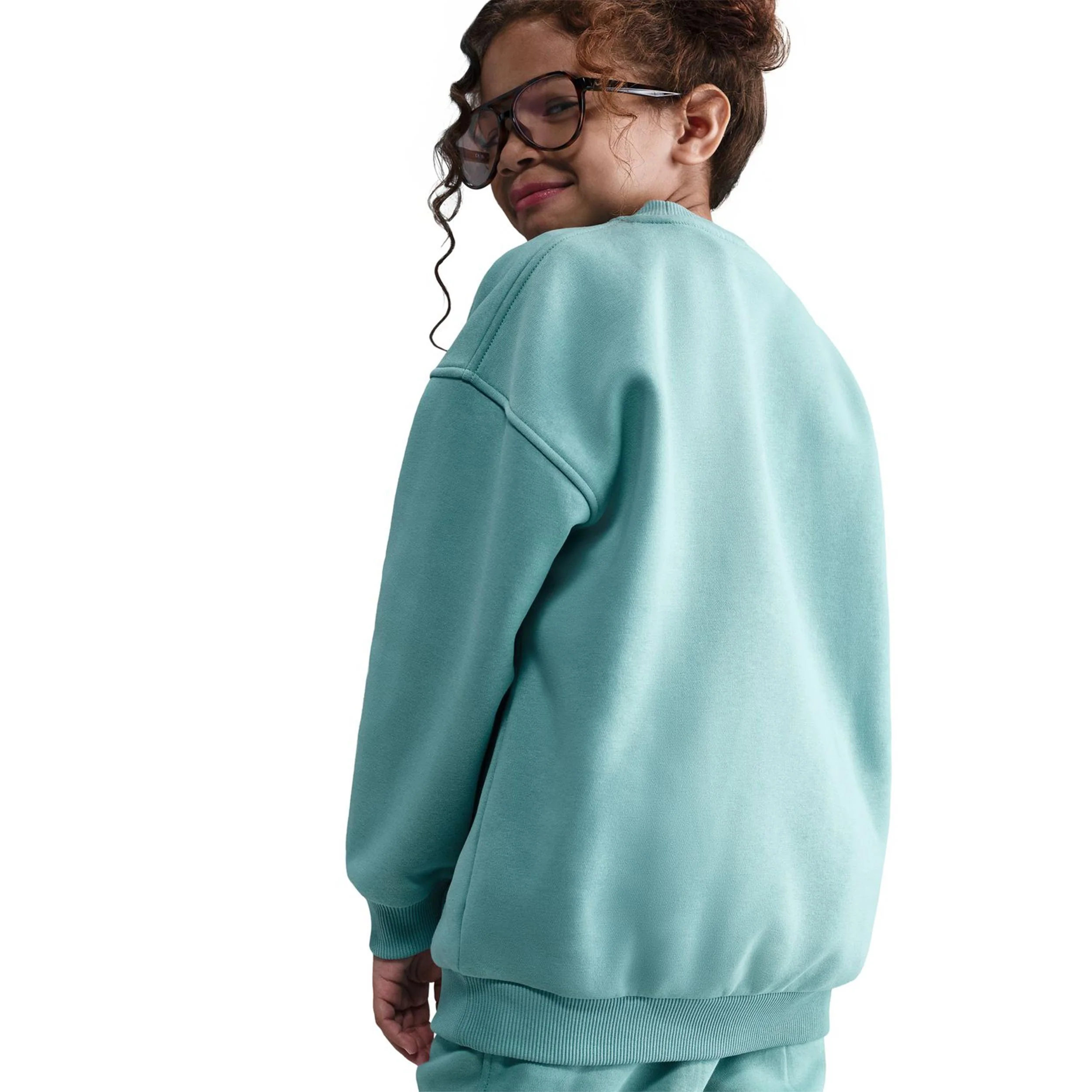 Club Fleece Oversized Crew Sudadera Chicas-Salvia - Image 5