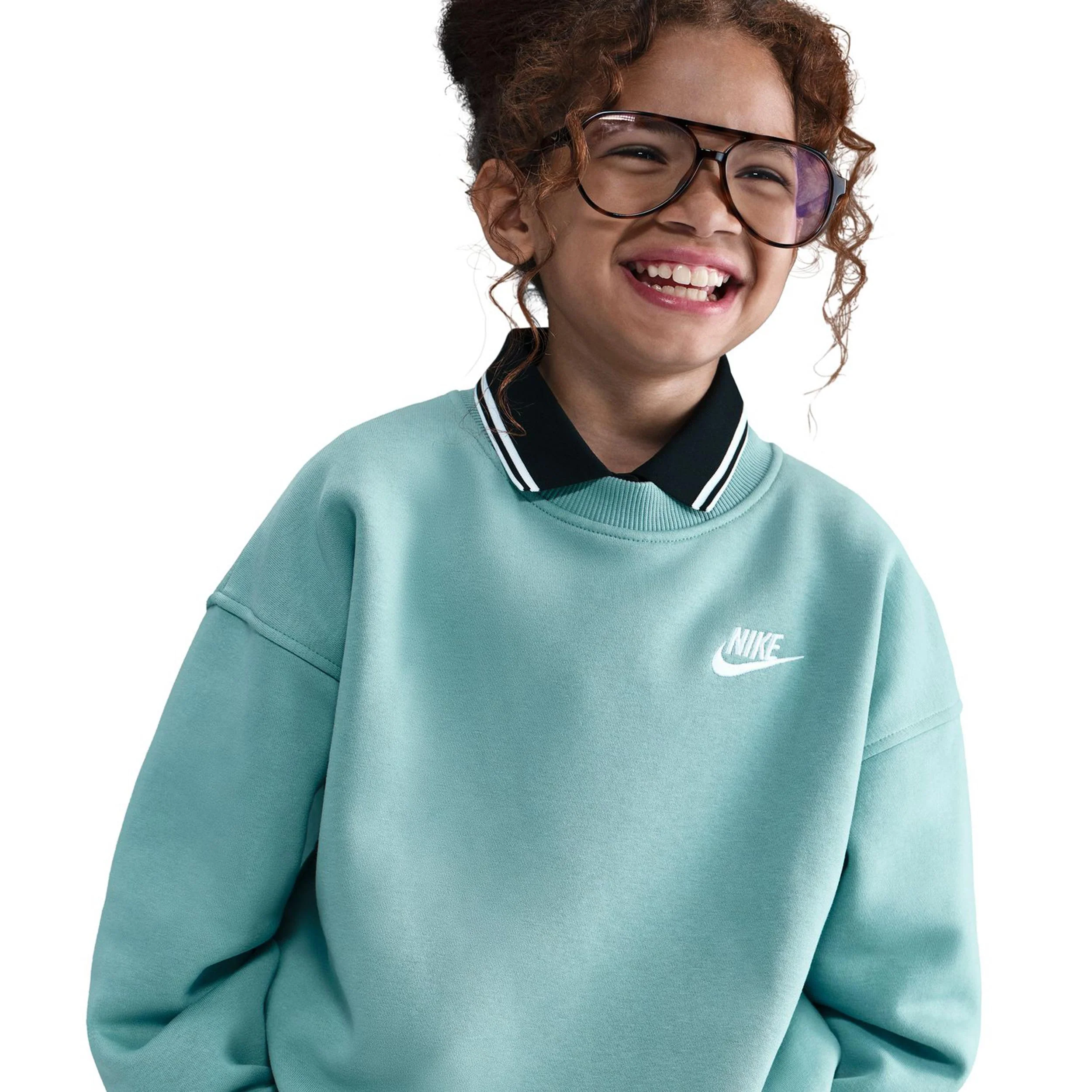 Club Fleece Oversized Crew Sudadera Chicas-Salvia - Image 6