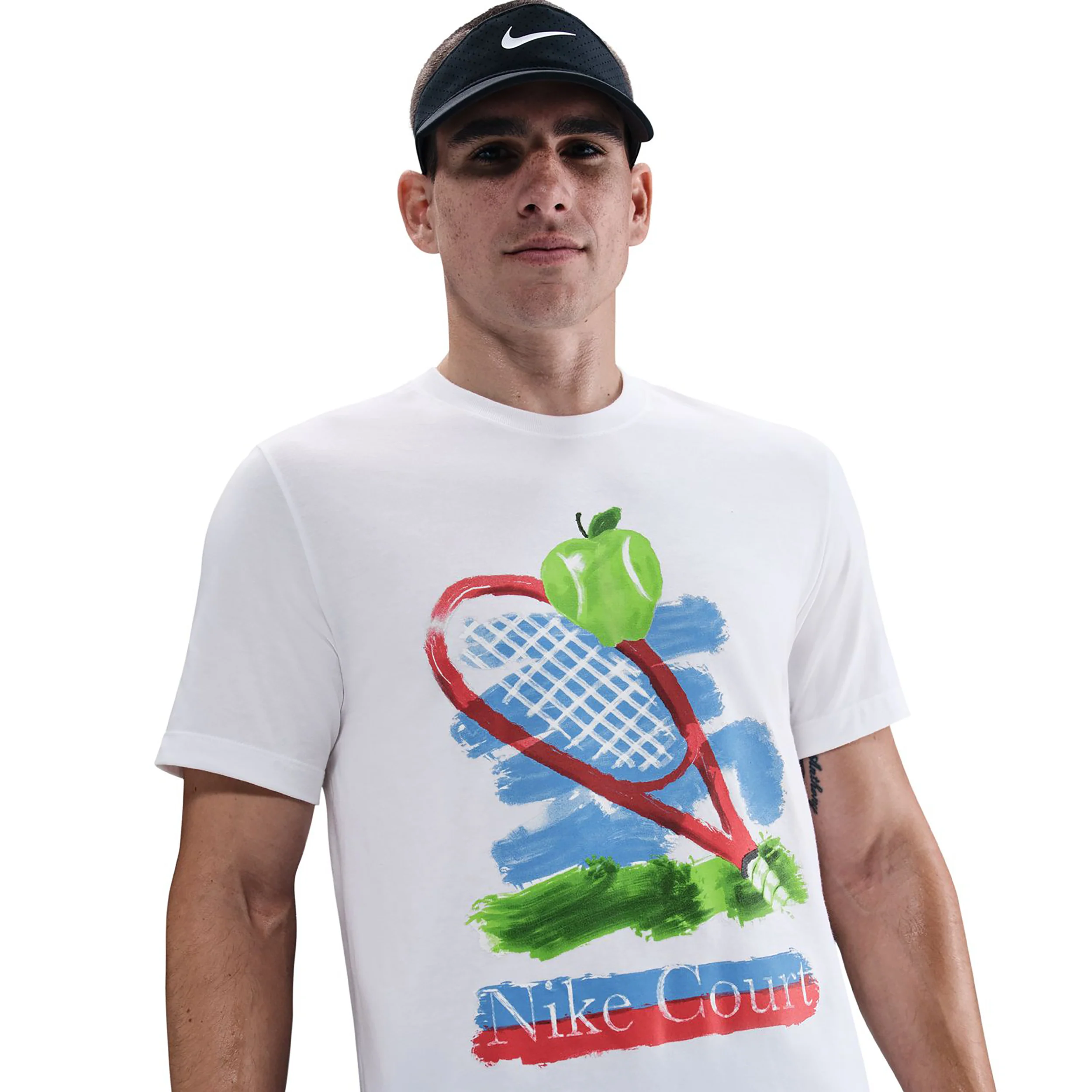 Court Camiseta De Manga Corta Hombres-Blanco,Multicolor - Image 3