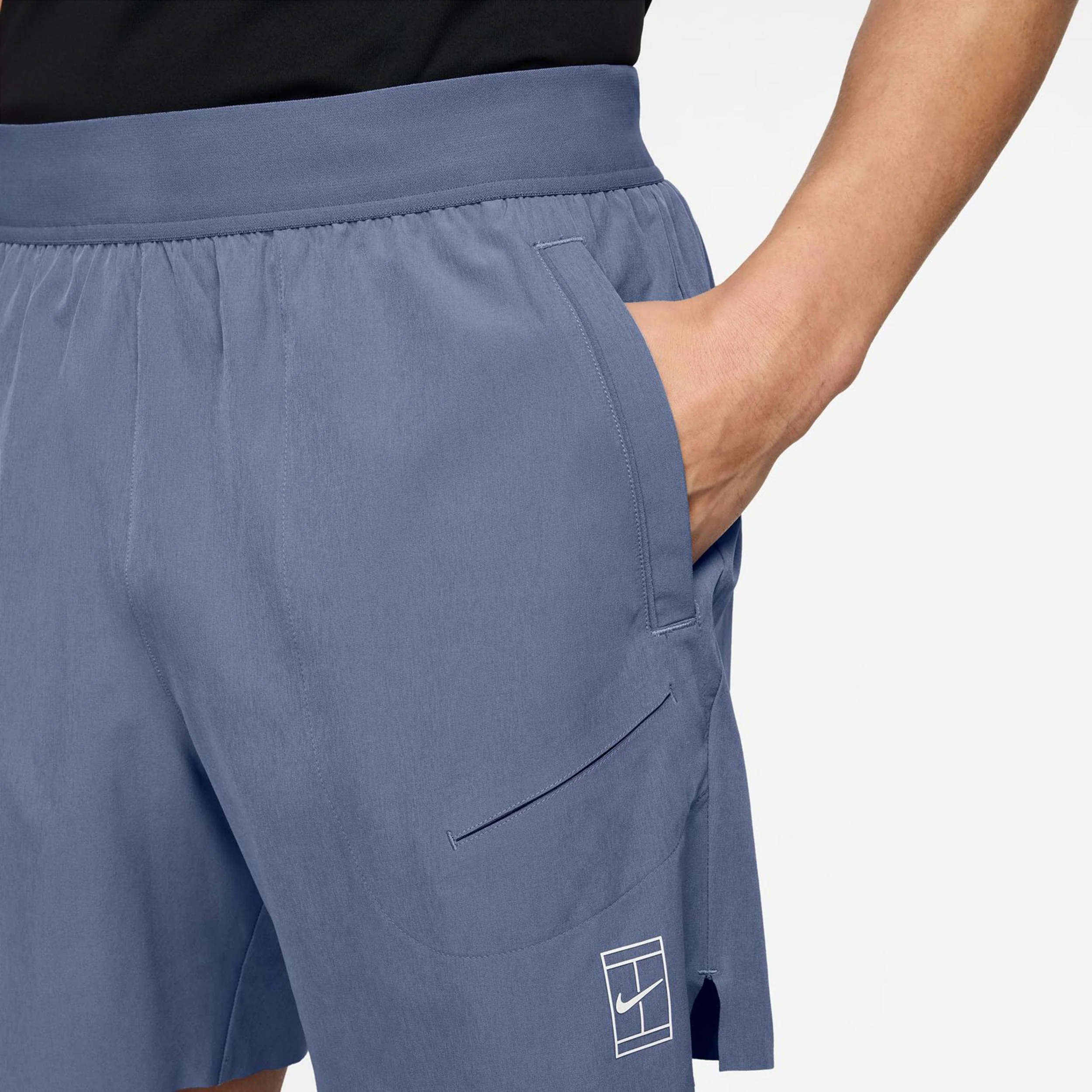 Court Dri-Fit Advantage 6in Shorts Hombres-Azul-gris,Blanco - Image 4
