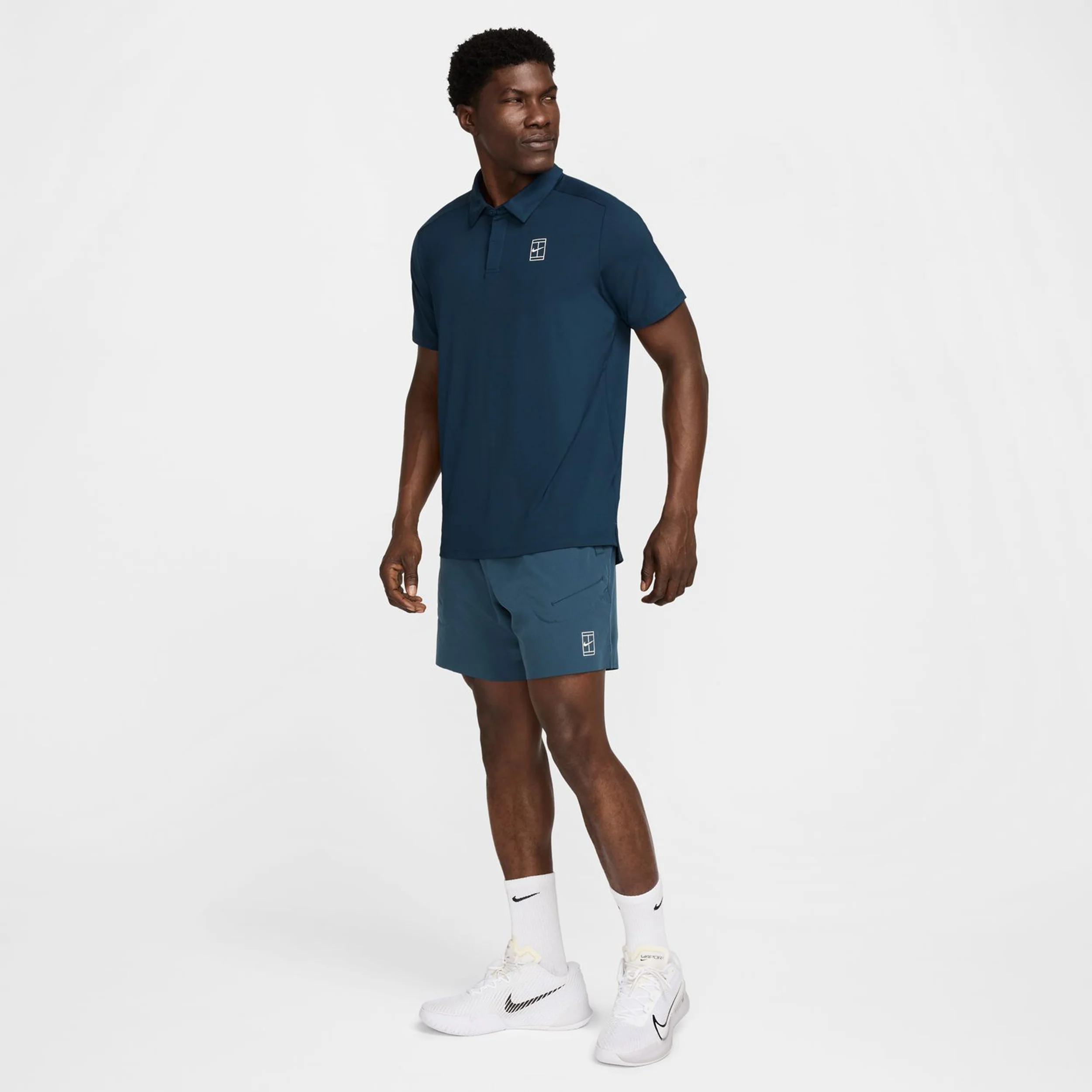 Court Dri-Fit Advantage 6in Shorts Hombres-Azul Oscuro,Blanco - Image 10