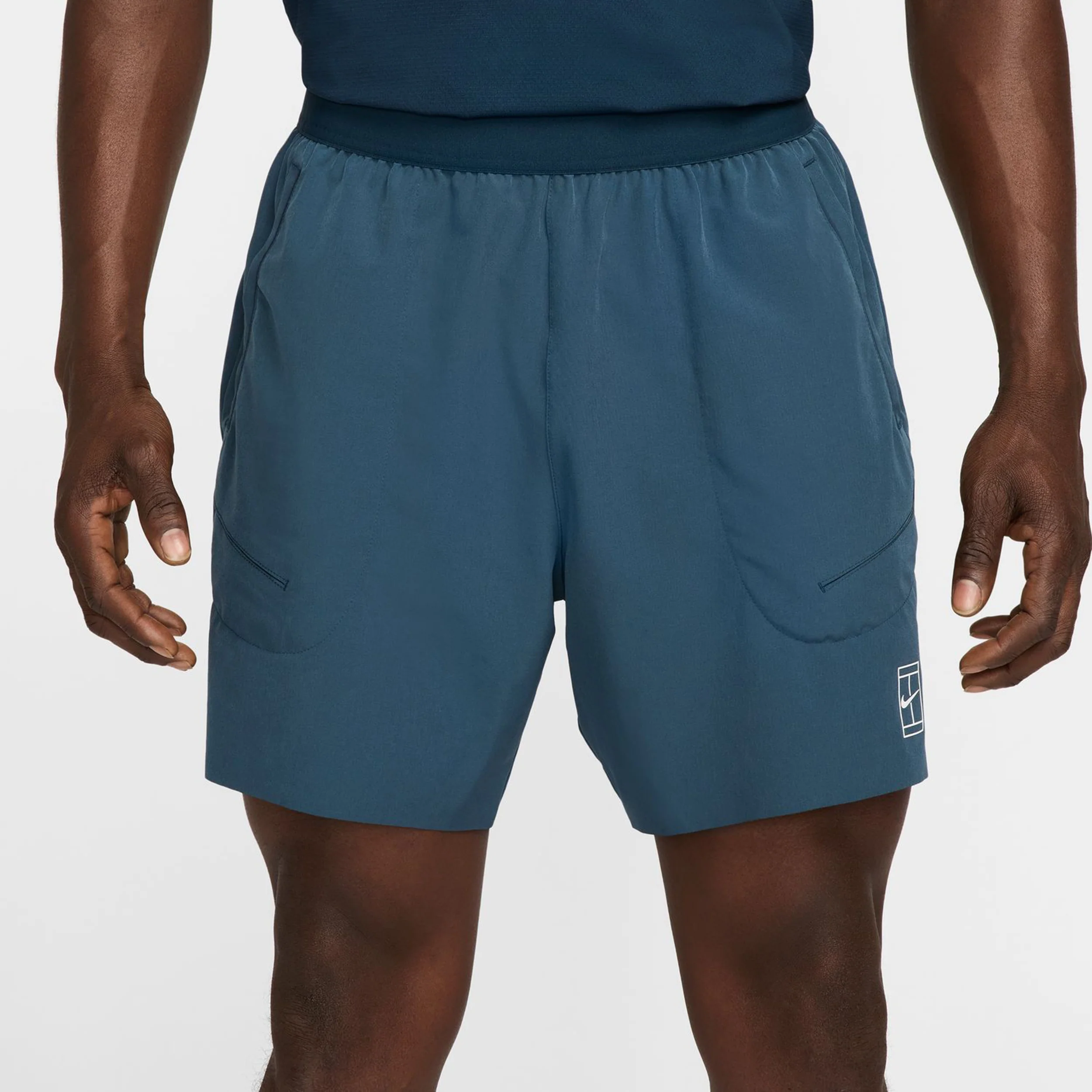 Court Dri-Fit Advantage 6in Shorts Hombres-Azul Oscuro,Blanco - Image 7