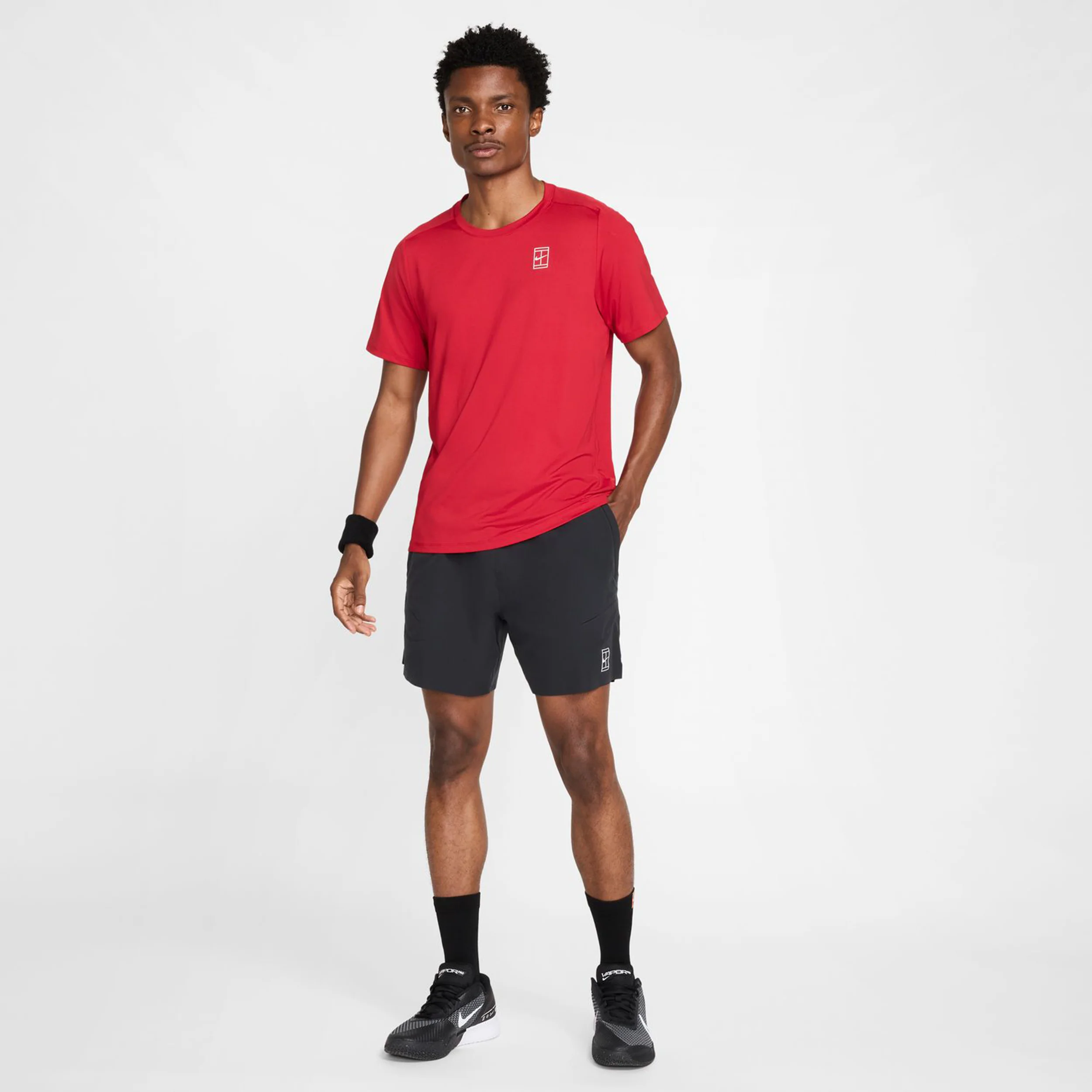 Court Dri-Fit Advantage 6in Shorts Hombres-Negro,Blanco - Image 10