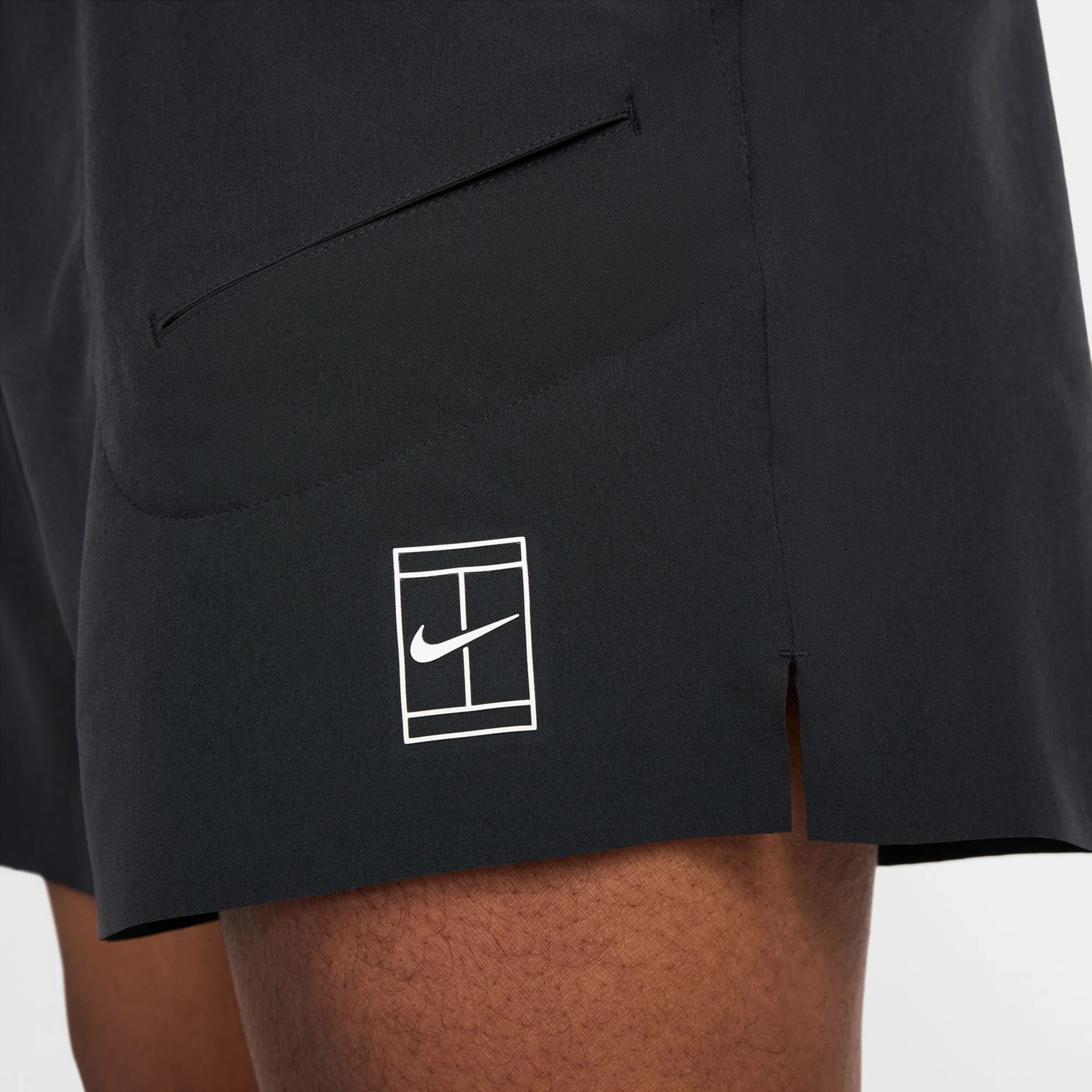 Court Dri-Fit Advantage 6in Shorts Hombres-Negro,Blanco - Image 9