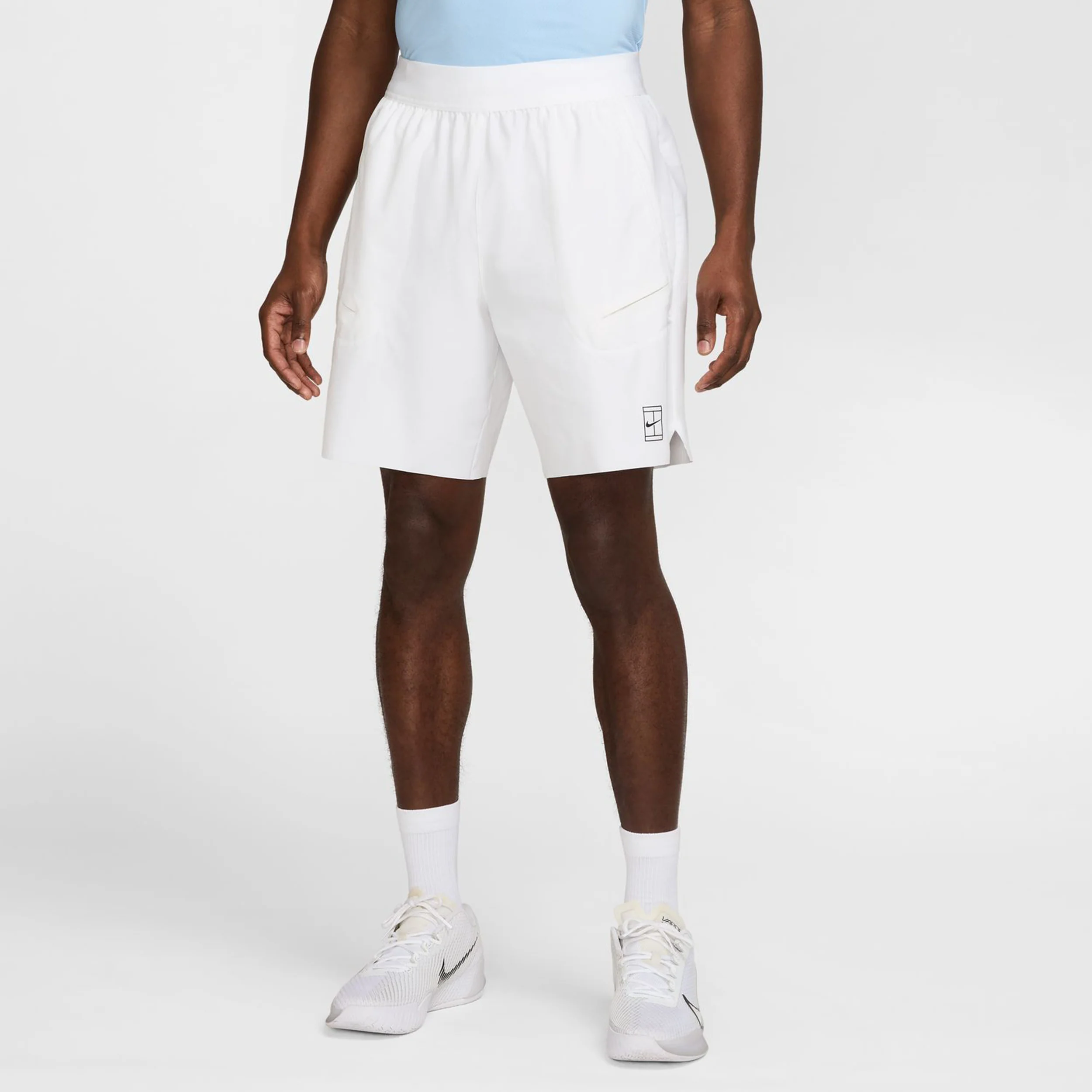 Court Dri-Fit Advantage 8in Shorts Hombres-Blanco,Negro - Image 4