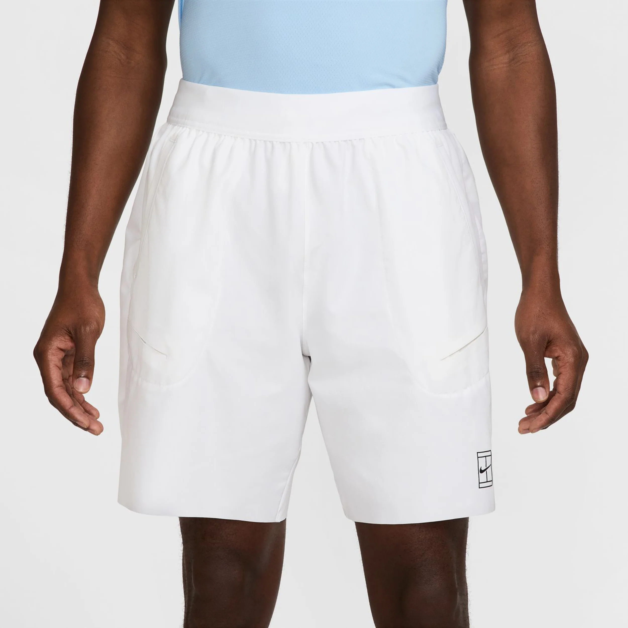 Court Dri-Fit Advantage 8in Shorts Hombres-Blanco,Negro - Image 6