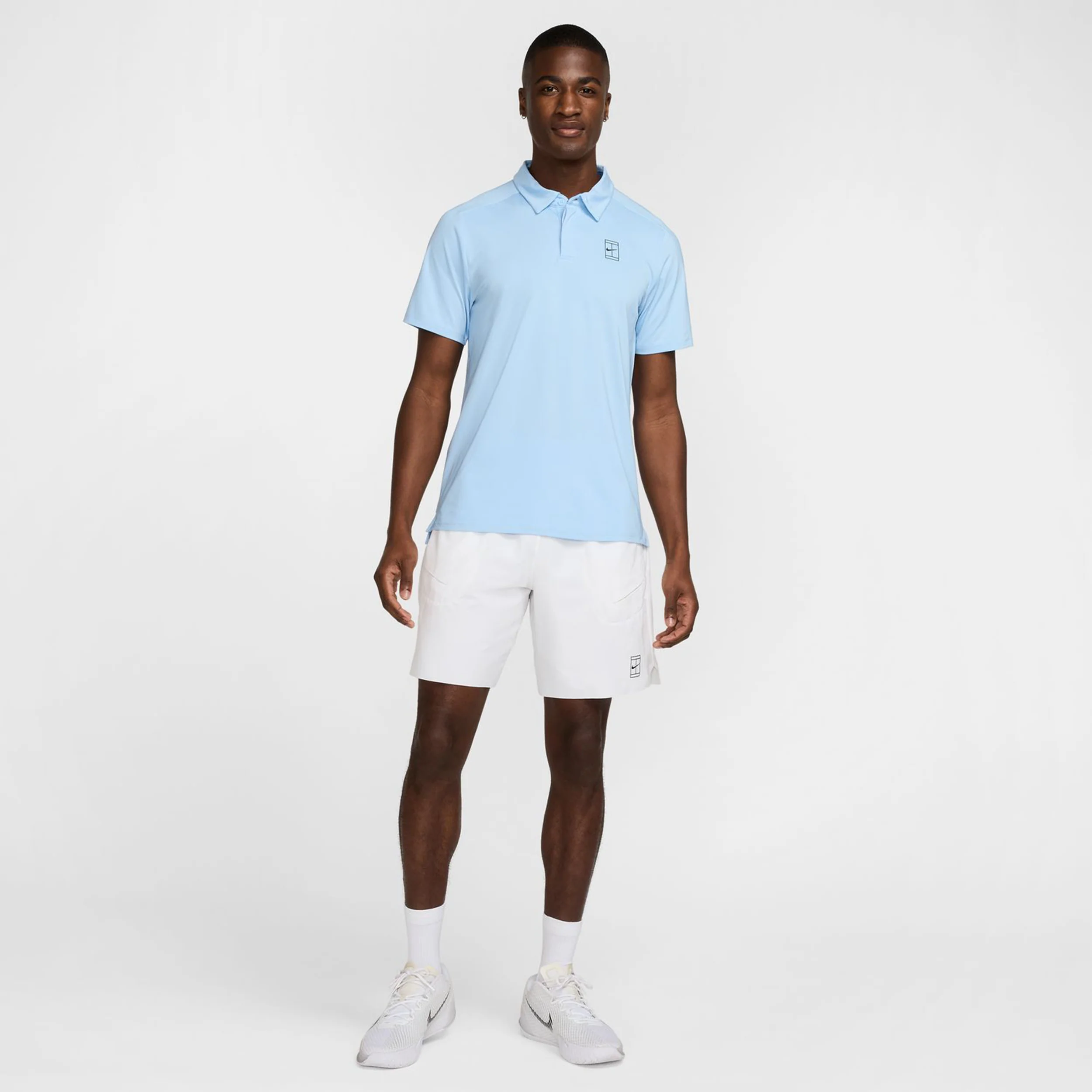 Court Dri-Fit Advantage 8in Shorts Hombres-Blanco,Negro - Image 9