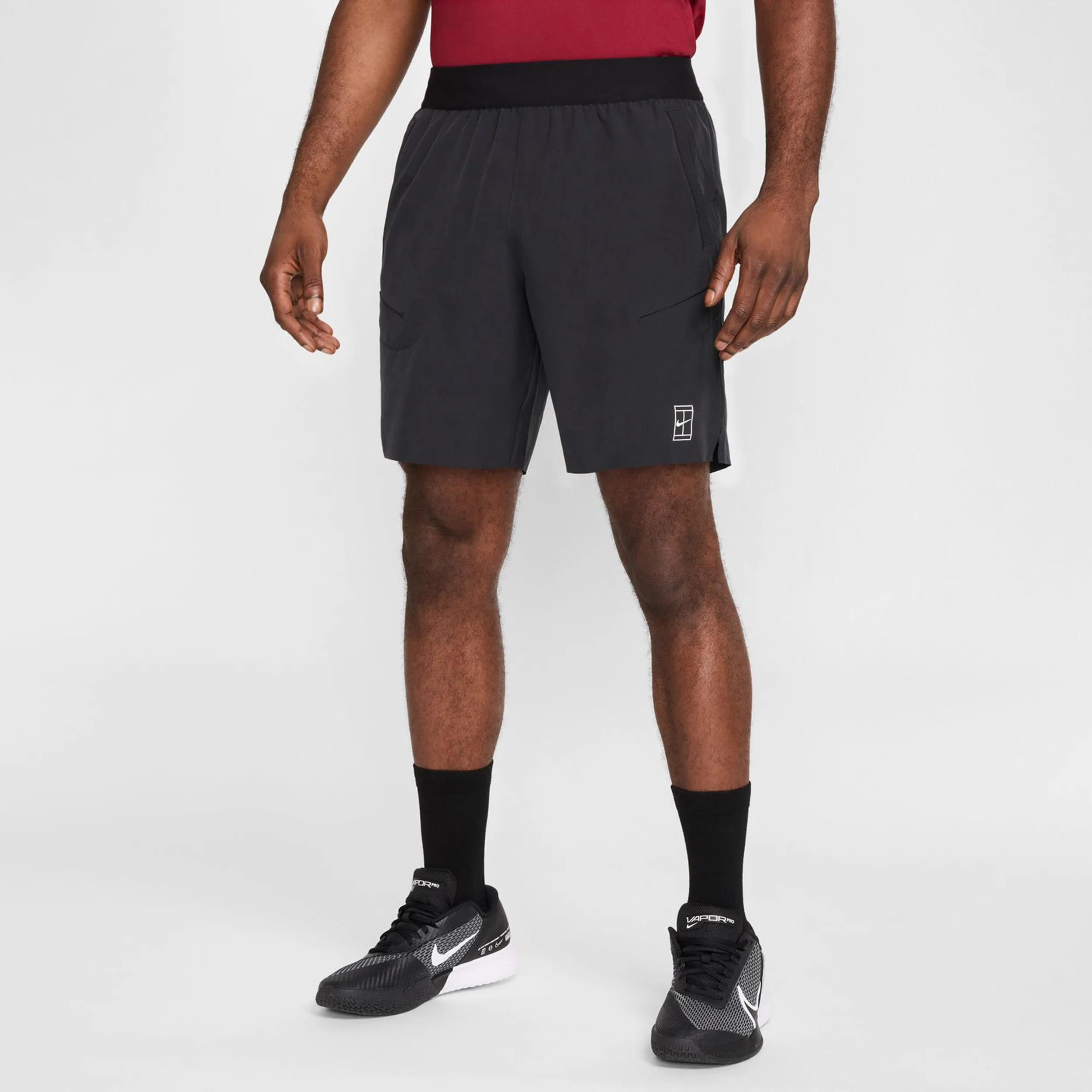 Court Dri-Fit Advantage 8in Shorts Hombres-Negro,Blanco - Image 5