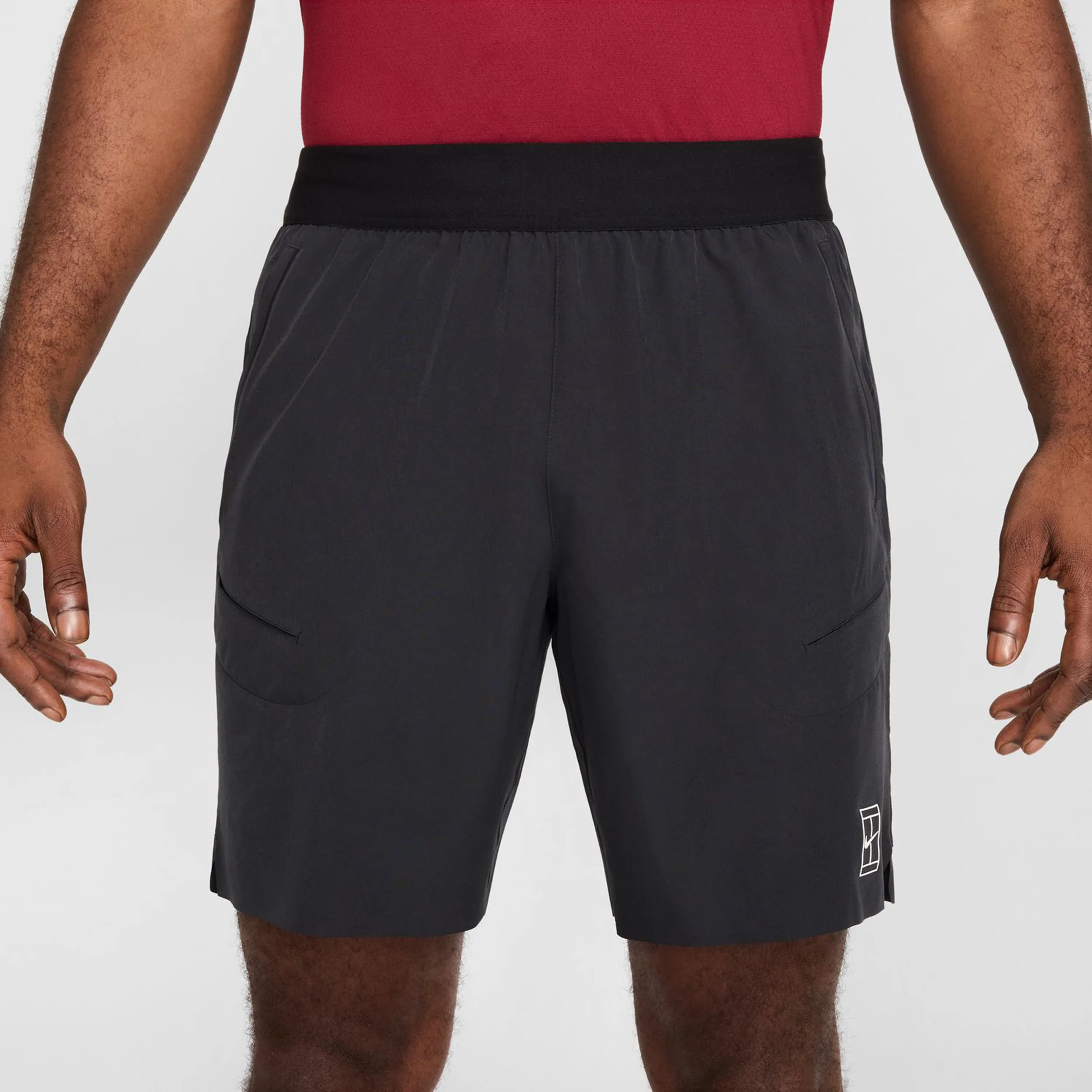 Court Dri-Fit Advantage 8in Shorts Hombres-Negro,Blanco - Image 6