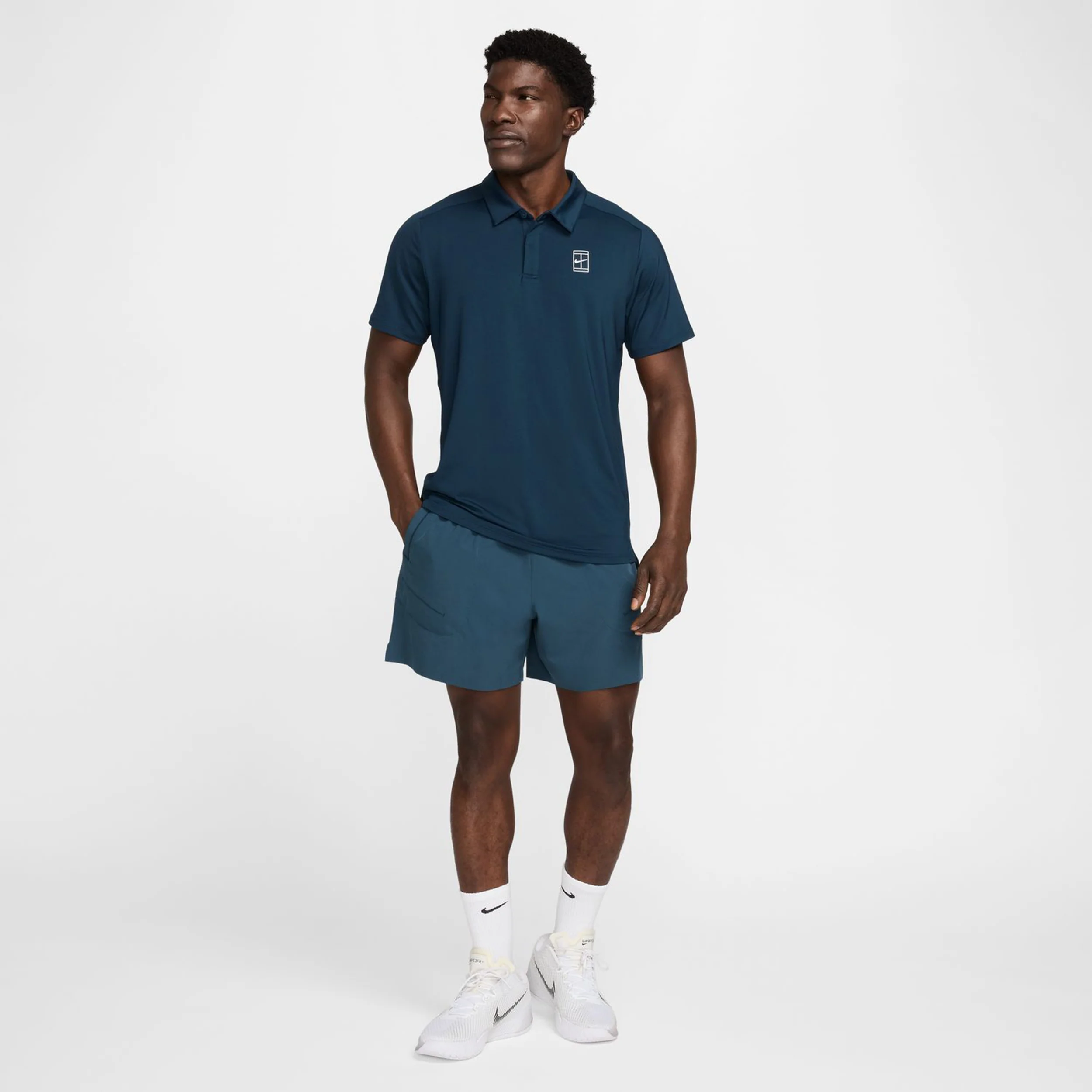 Court Dri-Fit Advantage Polo Hombres-Azul Oscuro,Blanco - Image 8