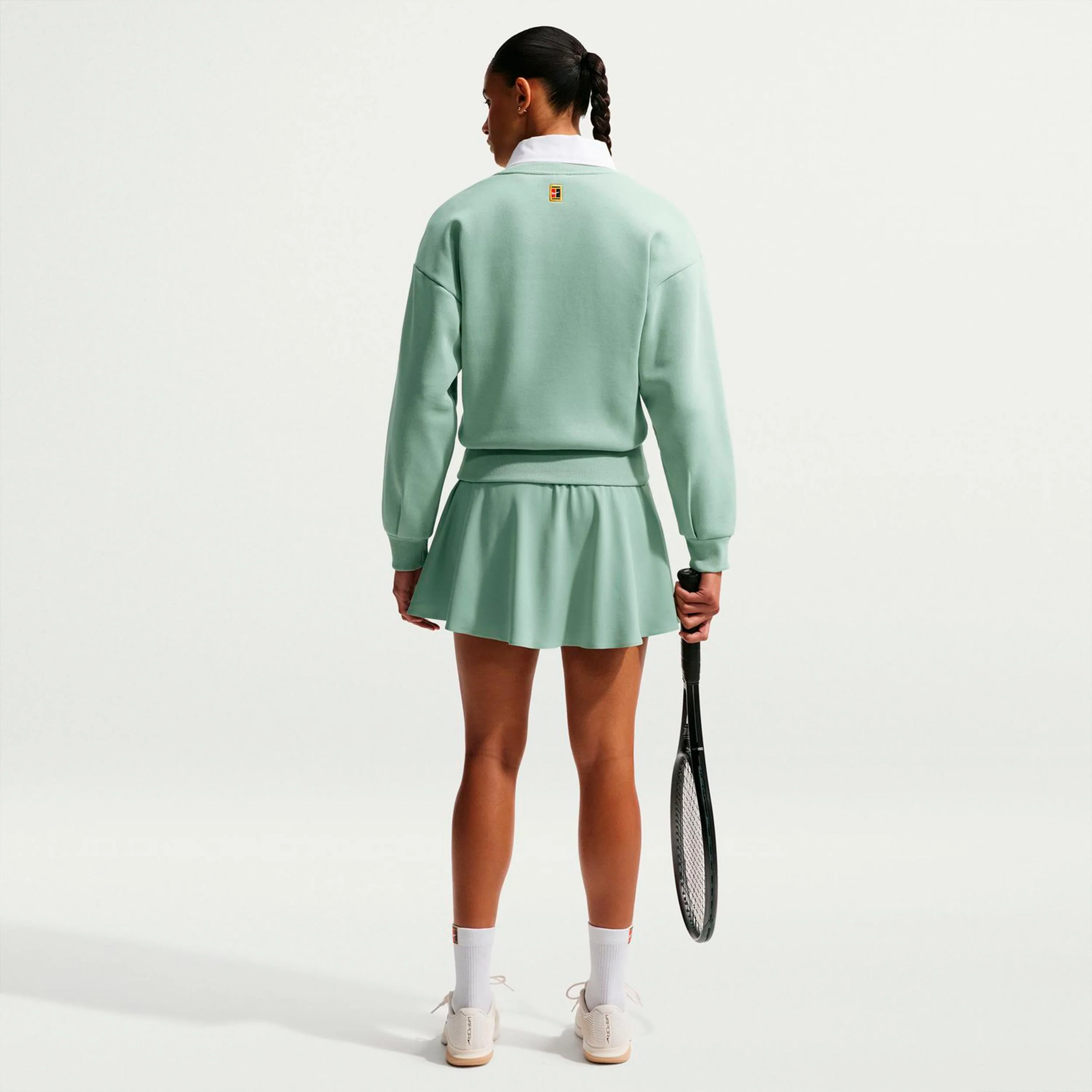 Court Fleece Crew Sudadera Mujeres - blanco rot, verde - Image 3