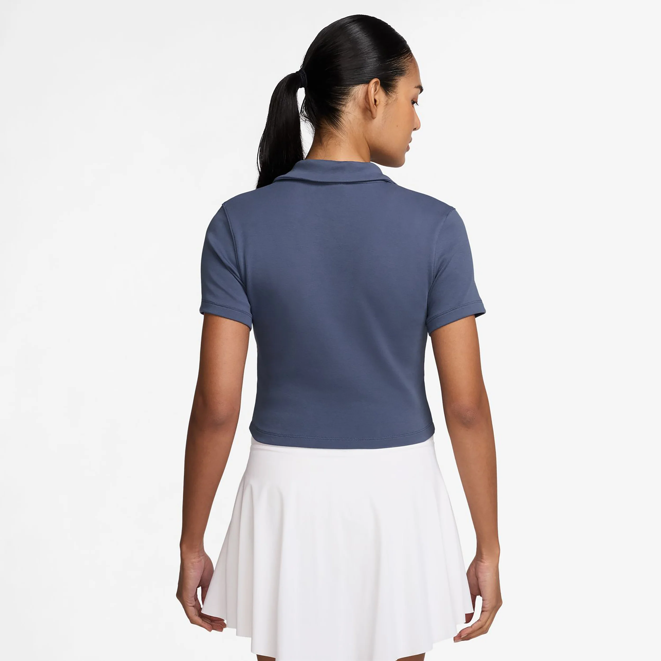 Court Heritage Crop Polo Mujeres-Azul-gris - Image 2