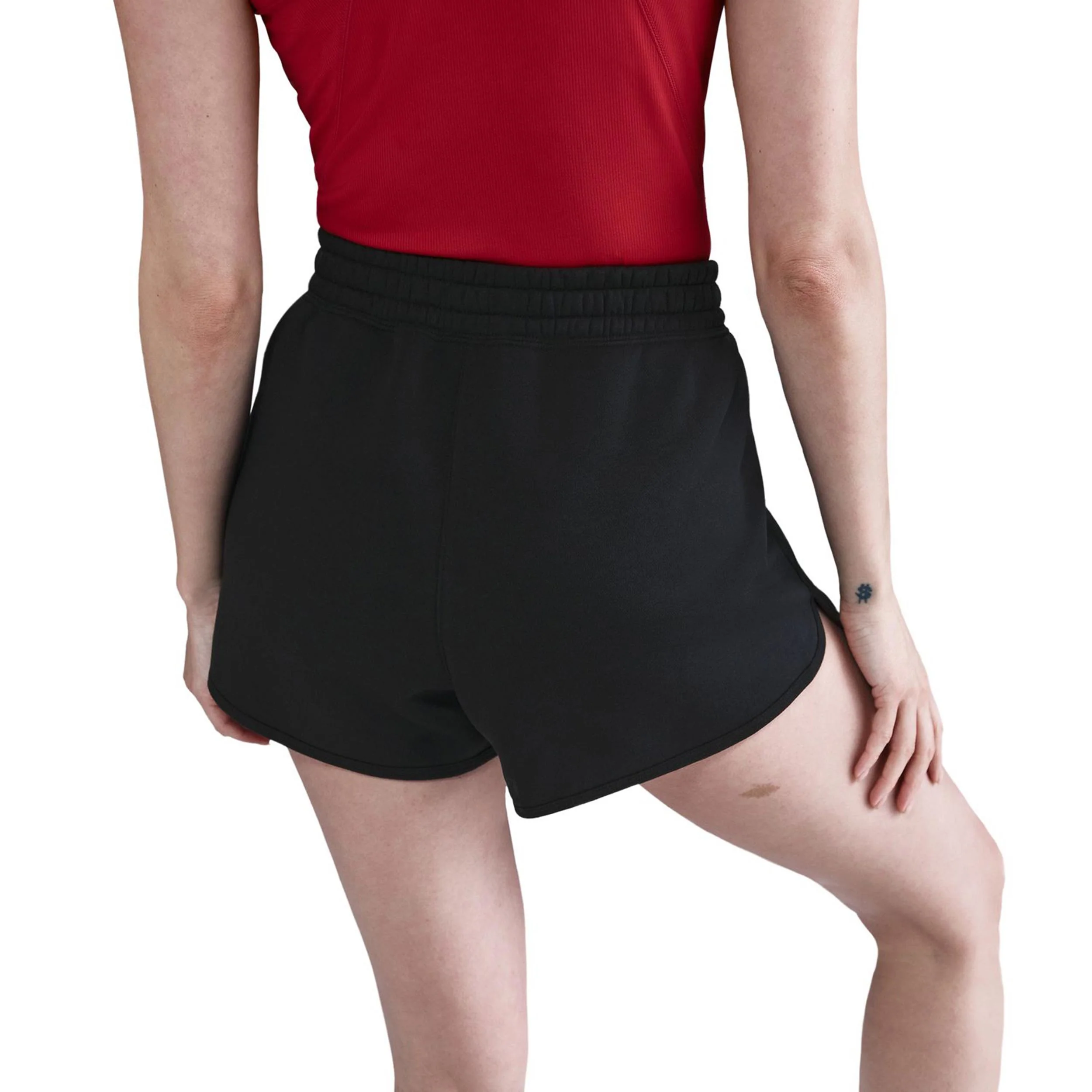Court Heritage Fleece Mid Rise Shorts Mujeres-Negro - Image 4