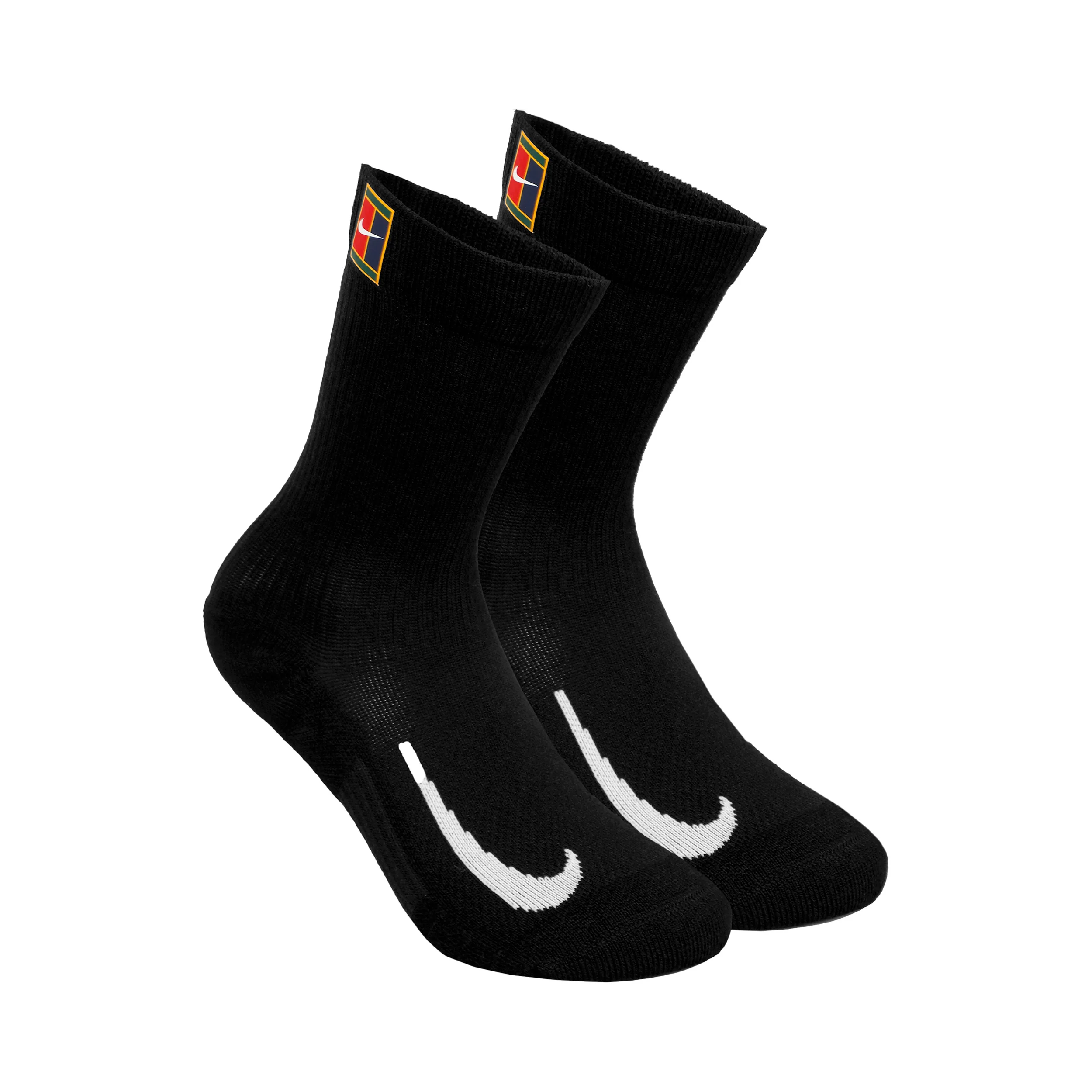 Court Multiplier Cushioned Calcetines De Tenis Pack De 2-Negro,Blanco