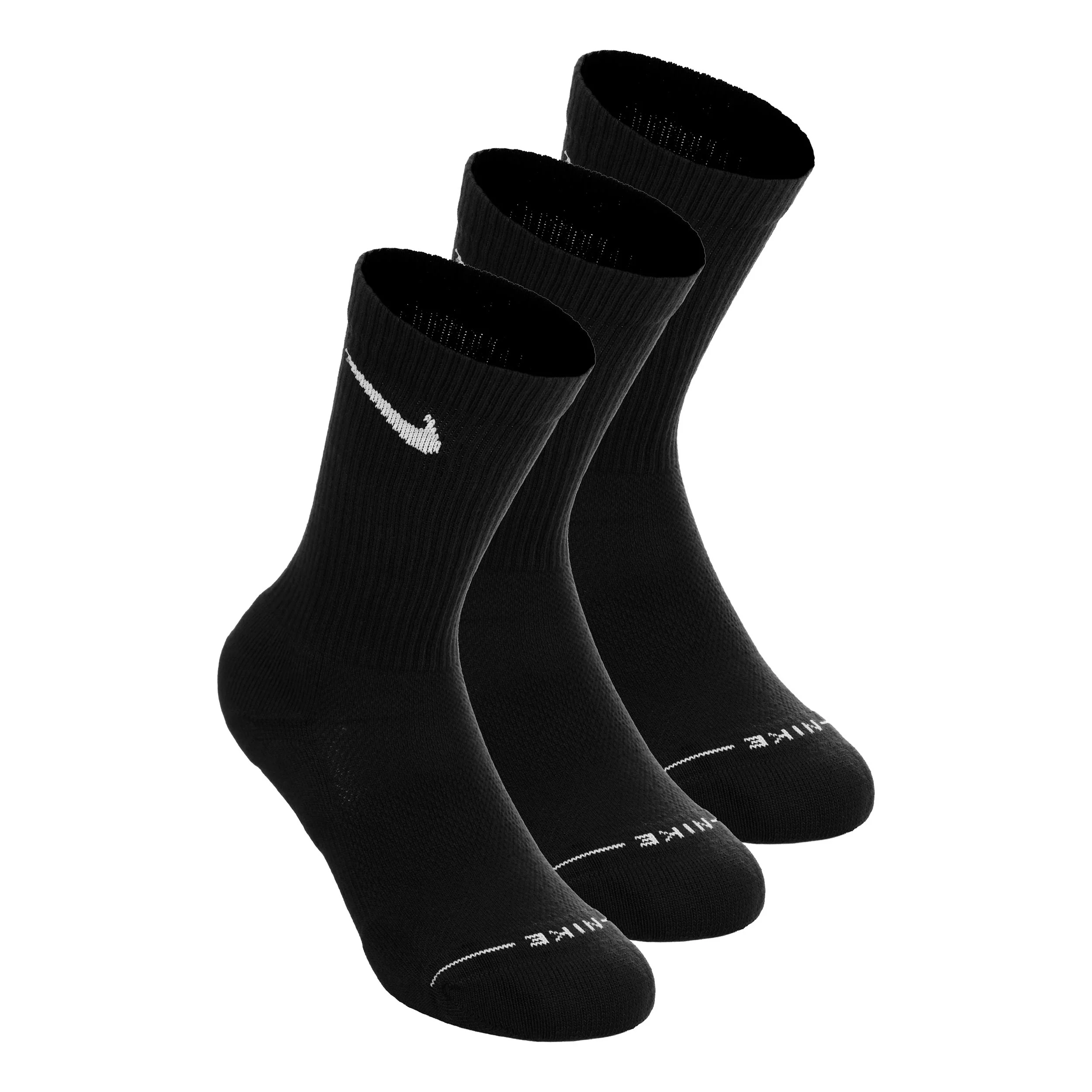 Crew Calcetines de tenis Pack de 3 Unisex - negro