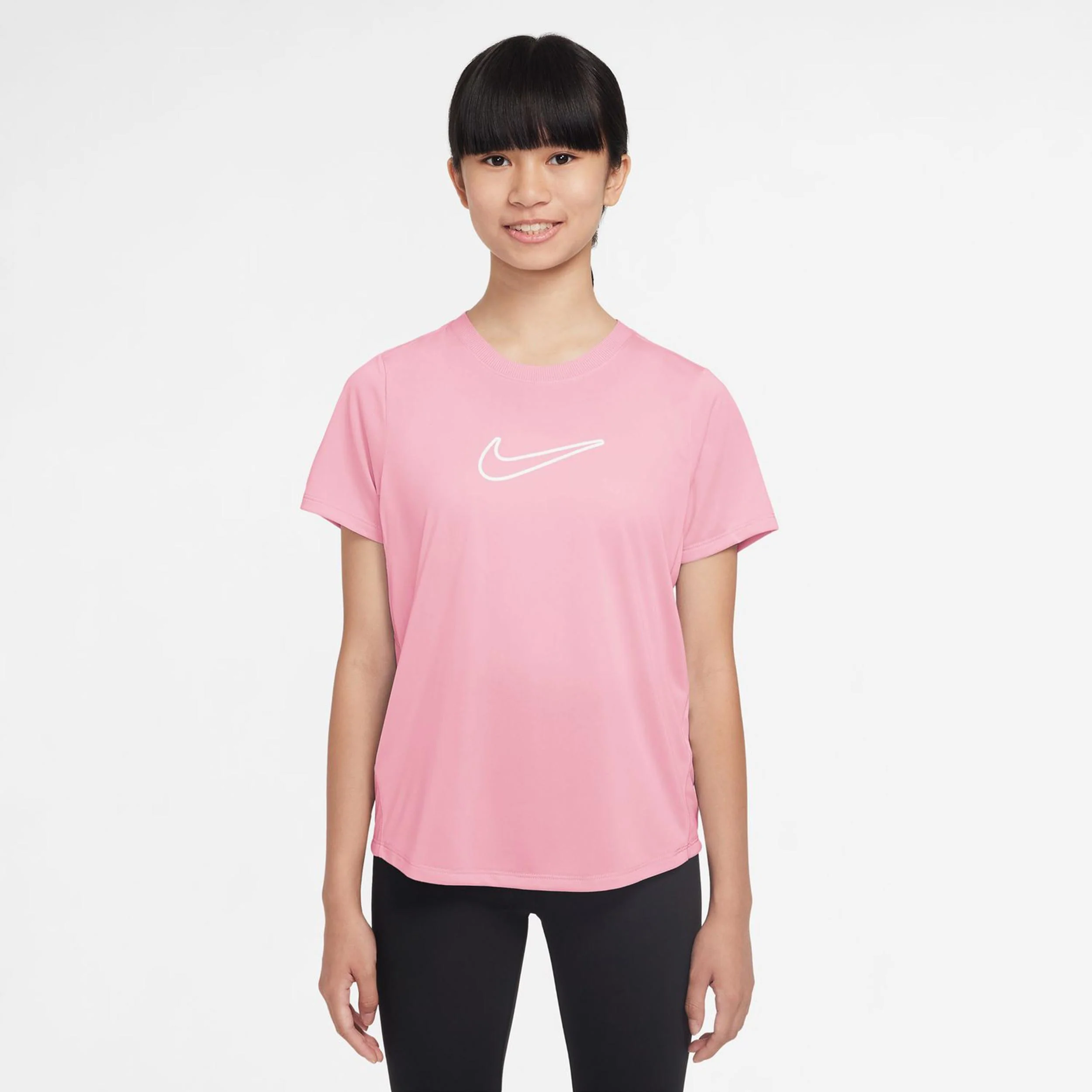 Dri-Fit One Camiseta De Manga Corta Chicas-Rosa,Blanco