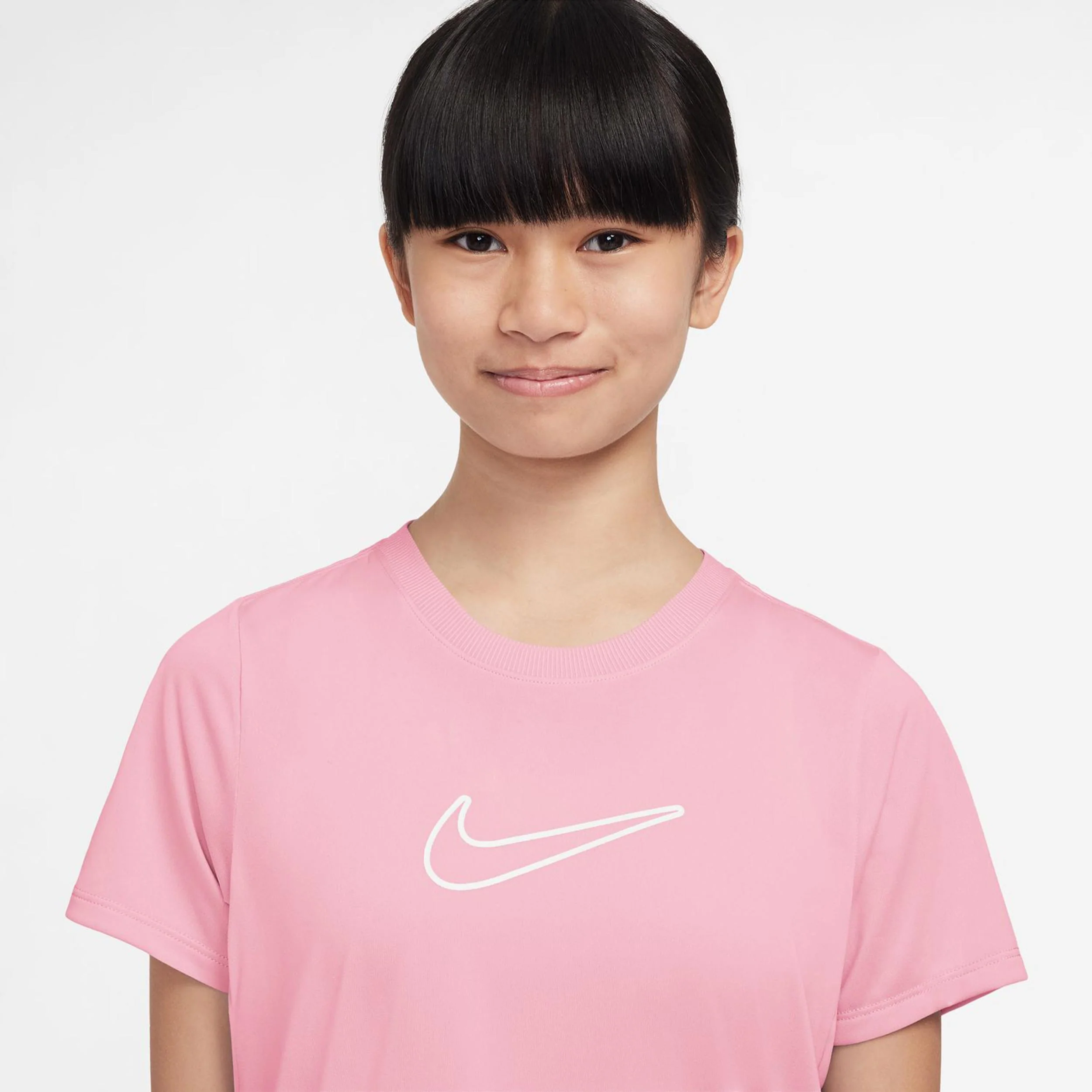 Dri-Fit One Camiseta De Manga Corta Chicas-Rosa,Blanco - Image 3
