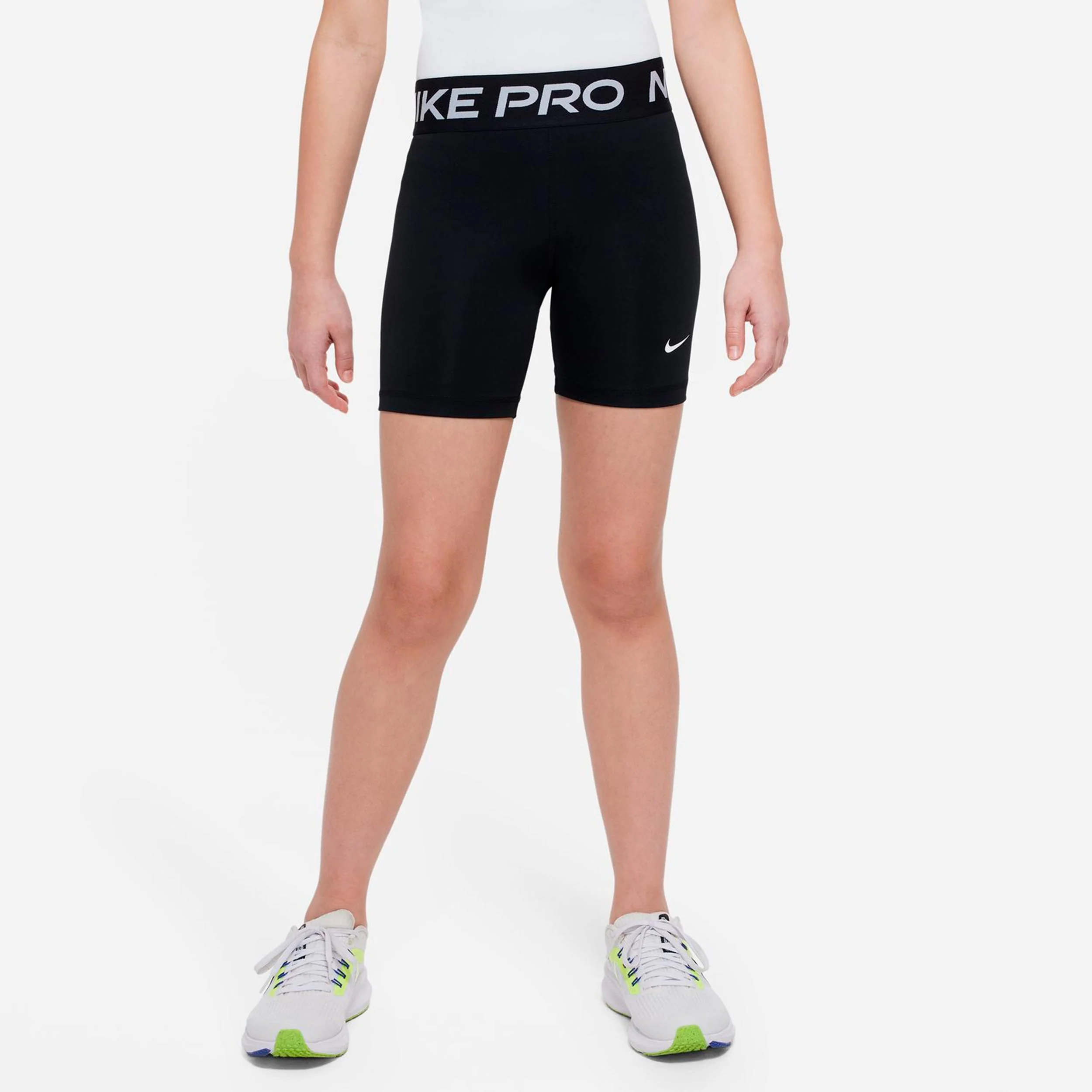 Dri-Fit Pro 5in Shorts con bolsillo para pelota Chicas - negro, blanco - Image 2