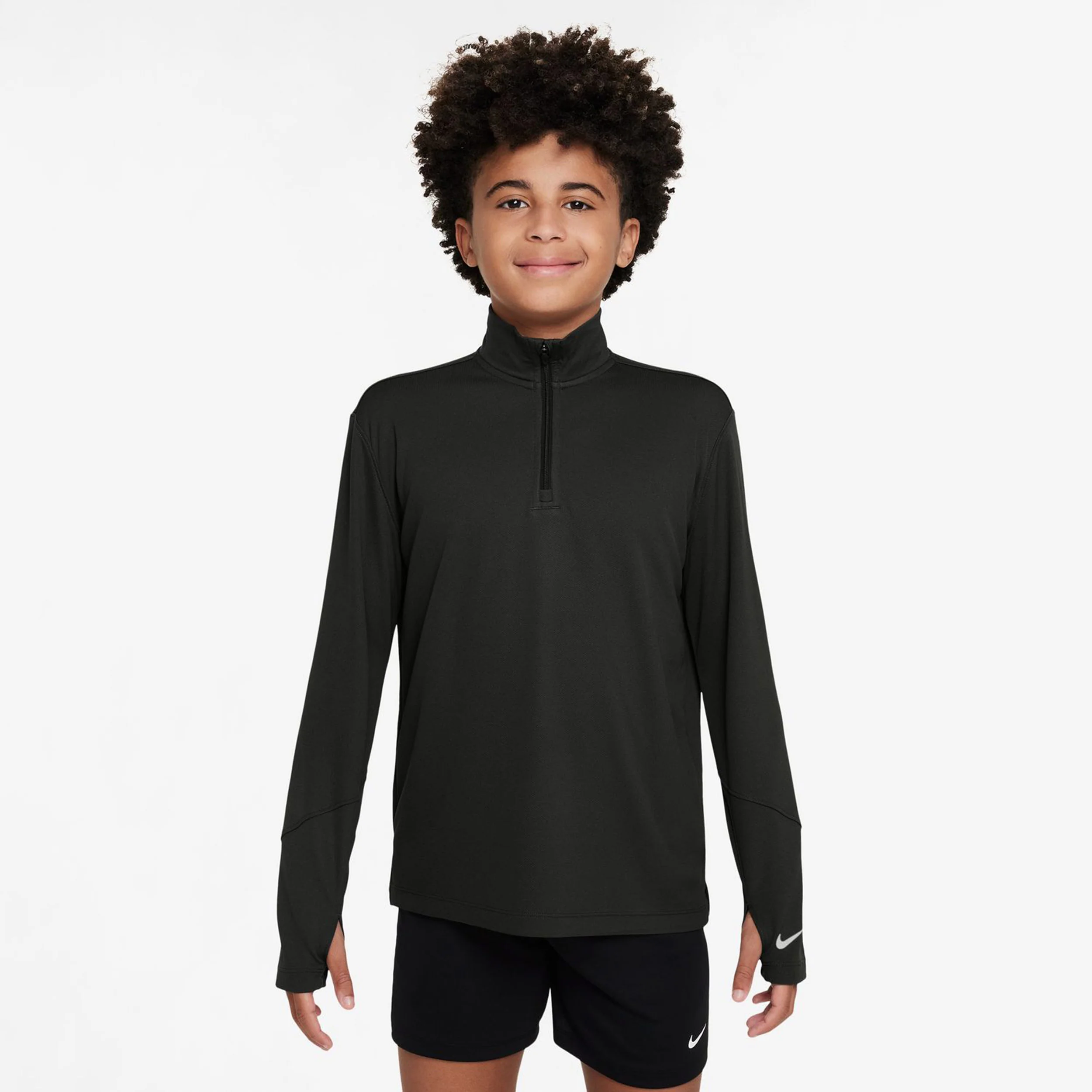 Dri-Fit UV Half-Zip Essential Camiseta De Manga Larga Chicos-Negro - Image 6