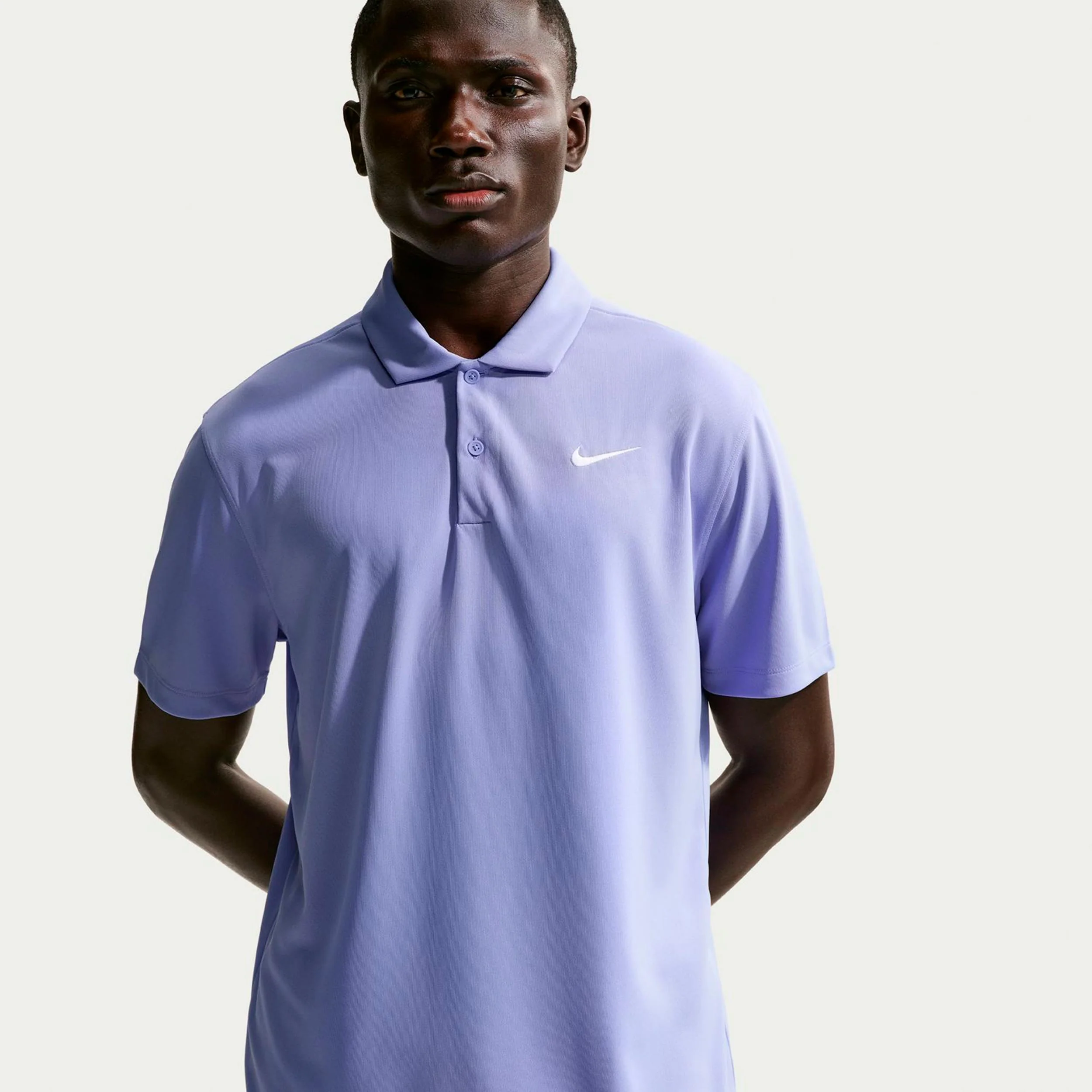 Dri-Fit Victory Court Solid Polo Hombres - azul-gris