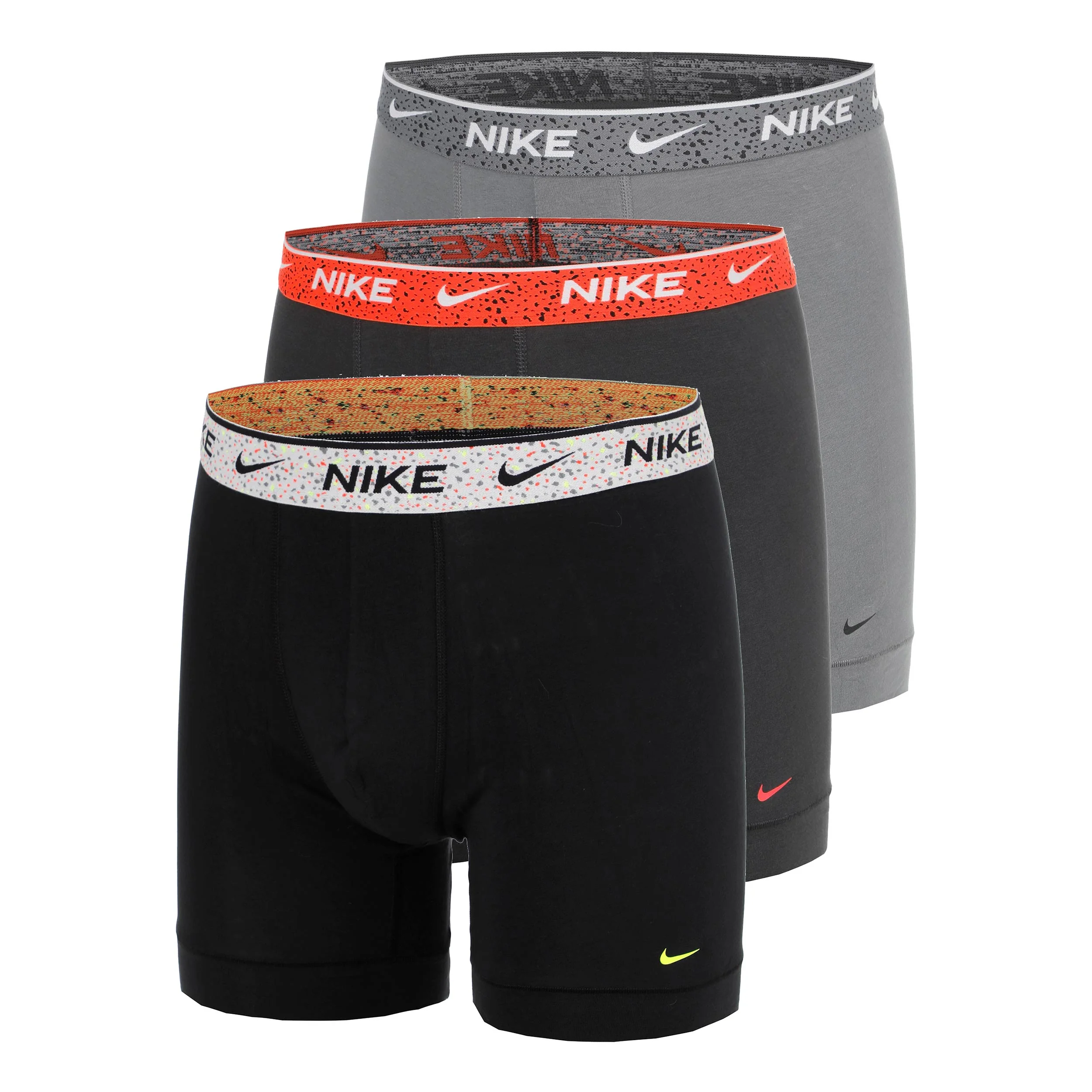 Essential Cotton Stretch Boxer Brief Calzoncillos tipo bóxer - Pack de 3 Hombres-negro, antracita