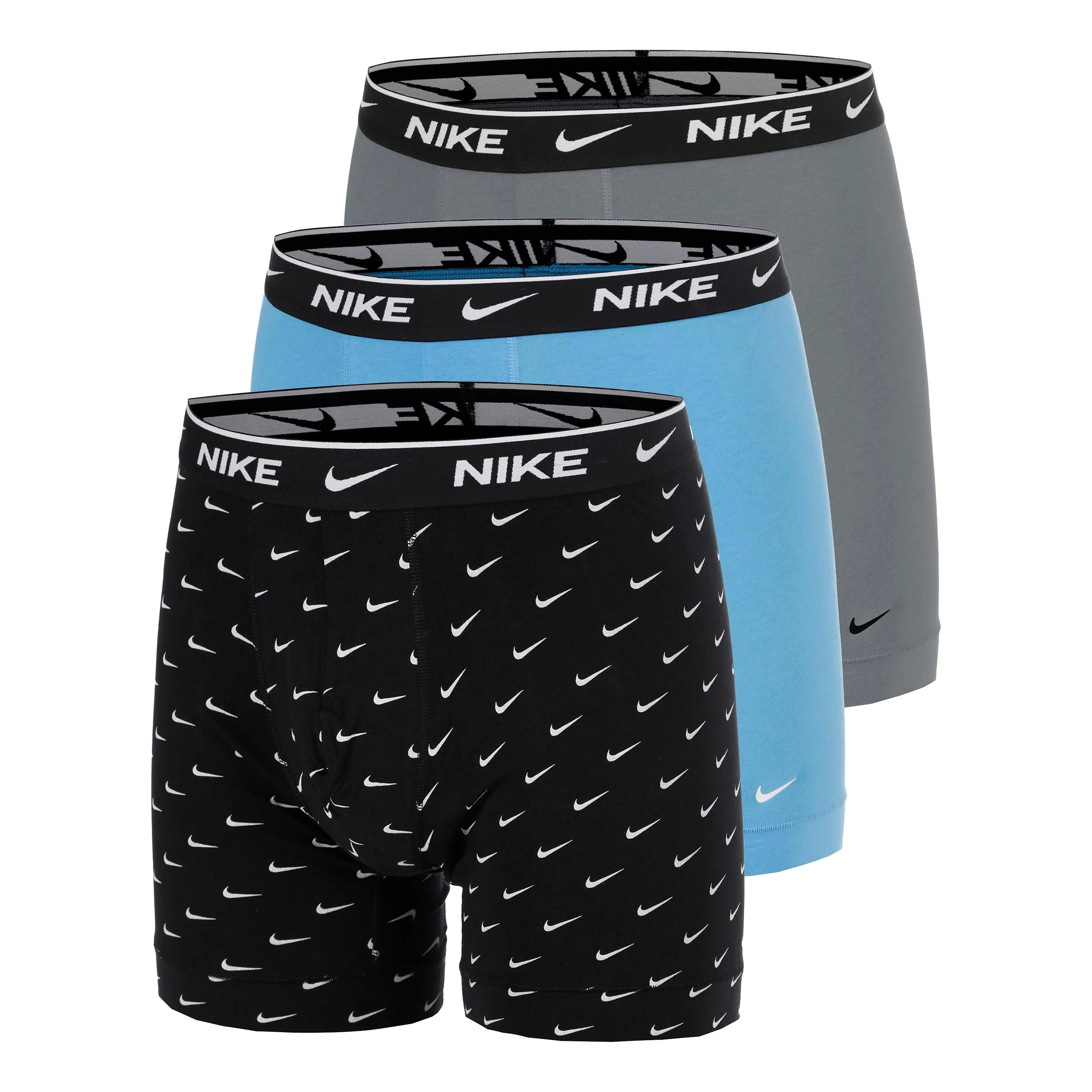 Essential Cotton Stretch Boxer Brief Calzoncillos tipo bóxer - Pack de 3 Hombres-negro, gris