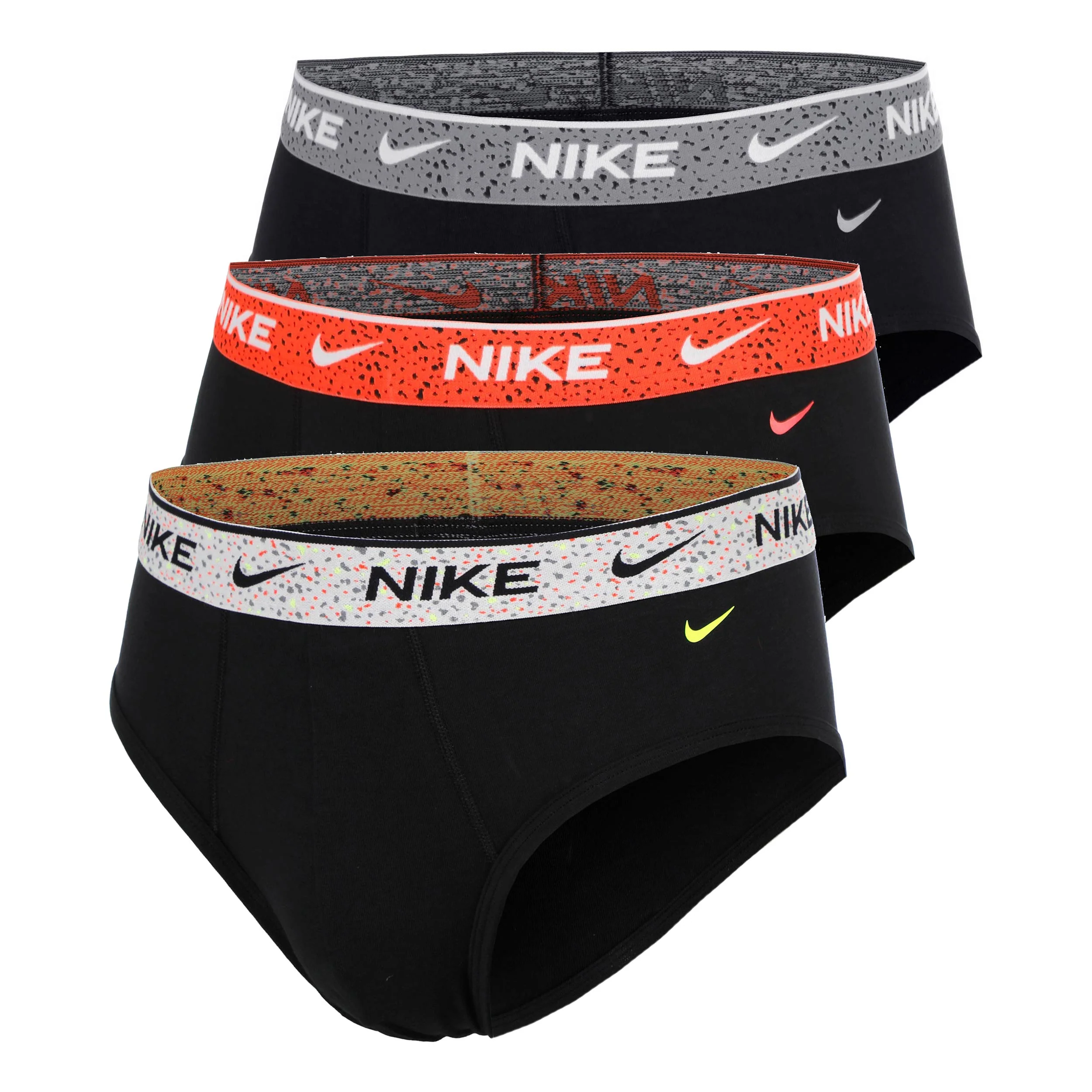 Essential Cotton Stretch Brief Calzoncillos tipo bóxer - Pack de 3 Hombres-negro, rojo