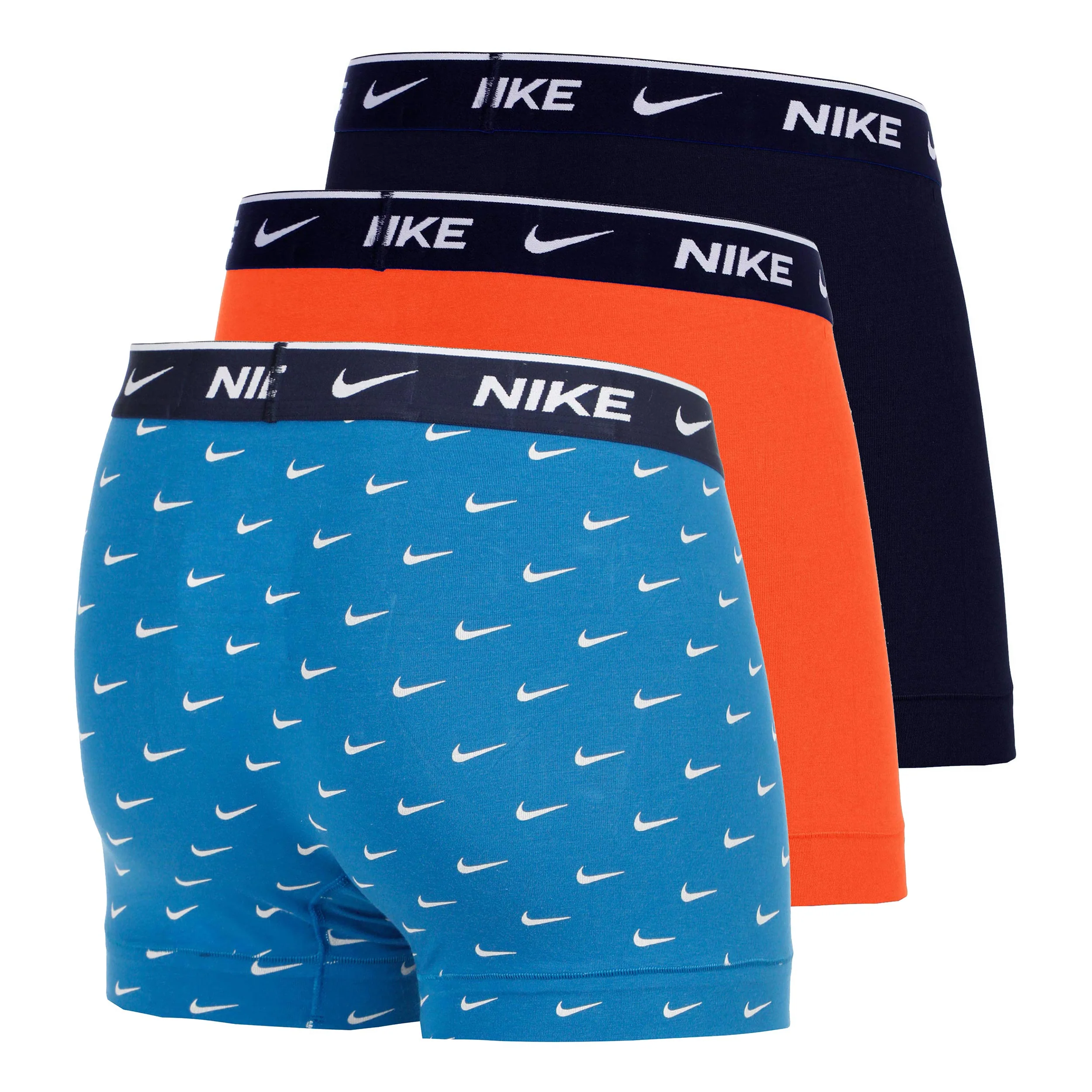 Essential Cotton Stretch Trunk Calzoncillos tipo bóxer Pack de 3 Hombres - azul claro, naranja - Image 2