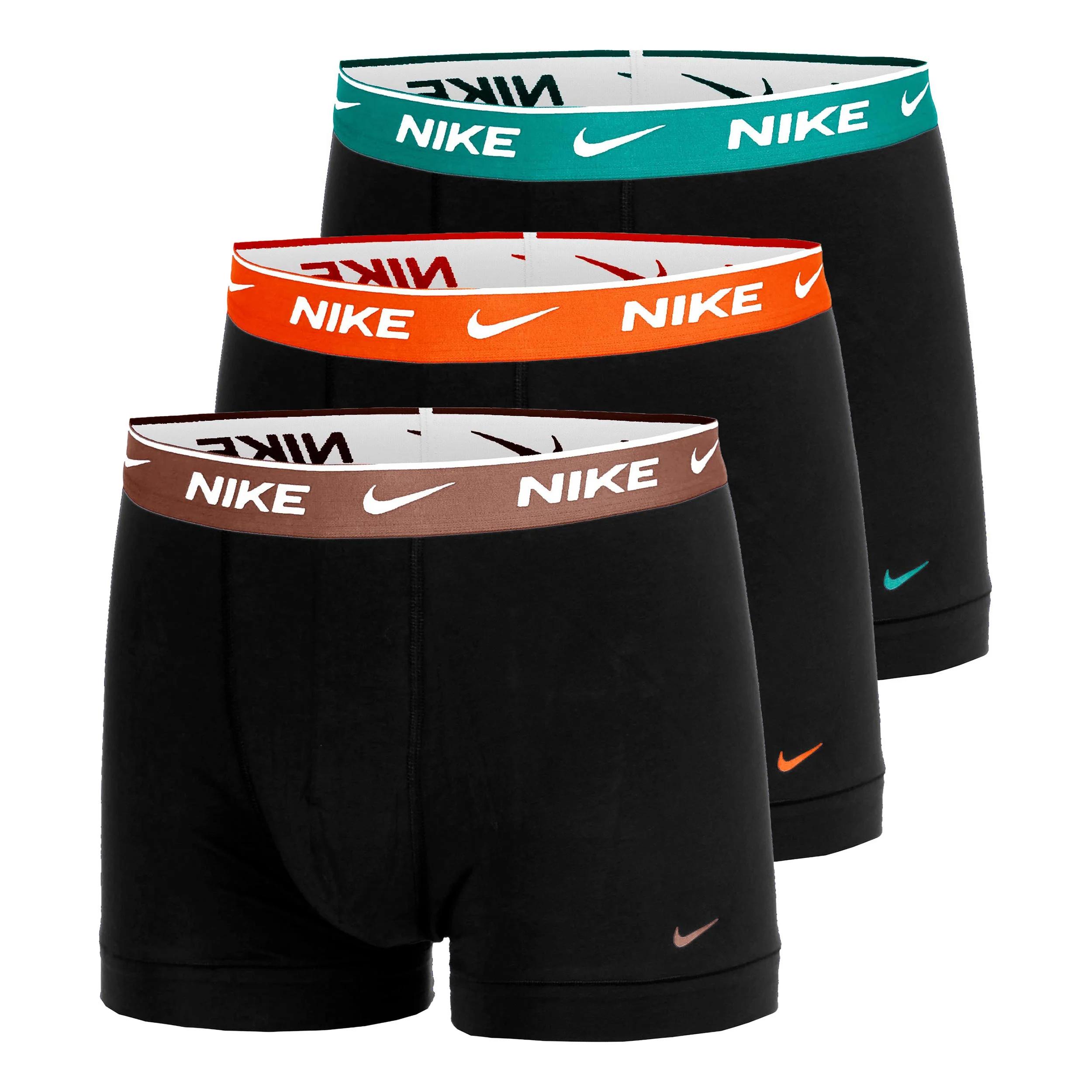 Essential Cotton Stretch Trunk Calzoncillos tipo bóxer Pack de 3 Hombres - negro, naranja