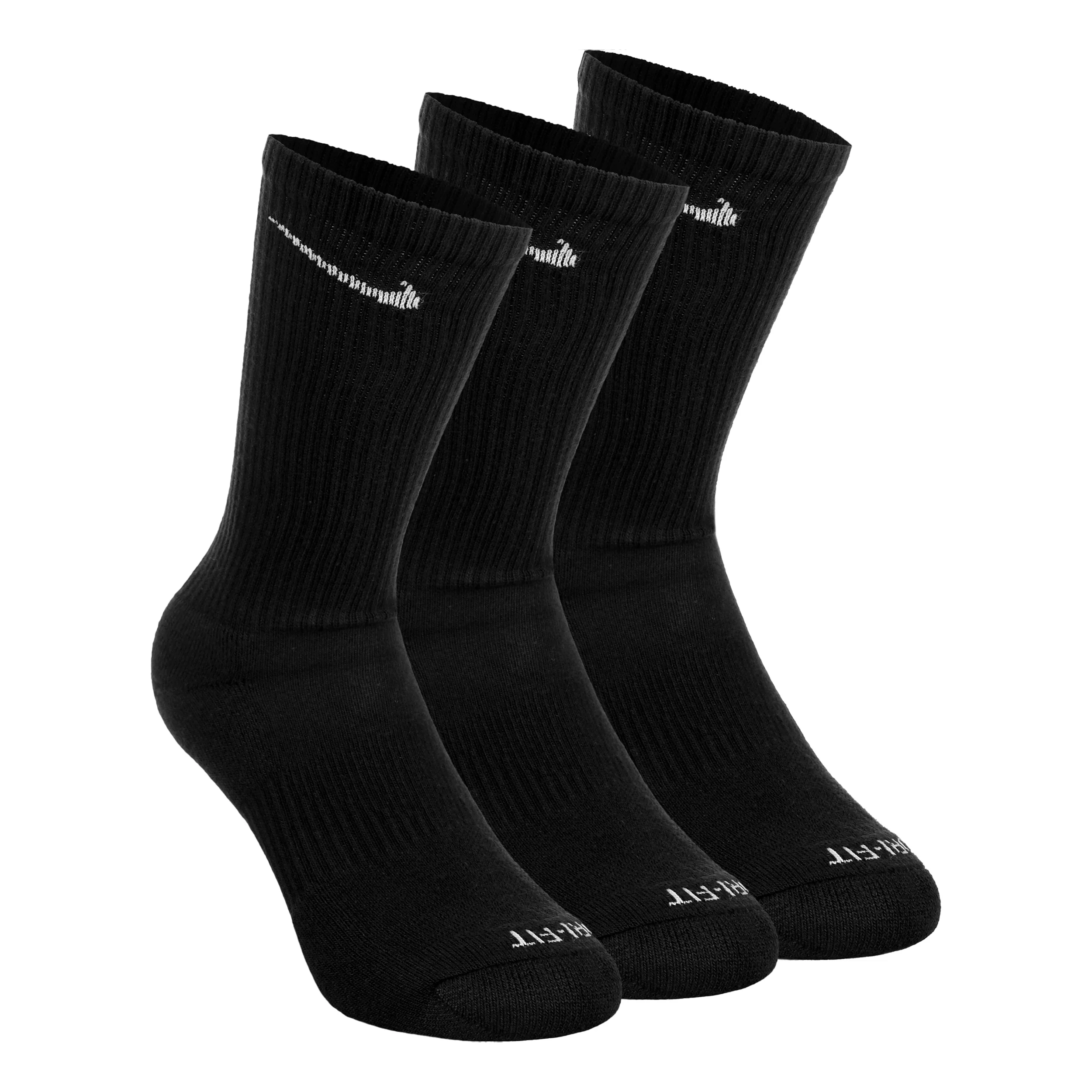 Everyday Plus Cushioned Calcetines de tenis Pack de 3 Unisex - negro