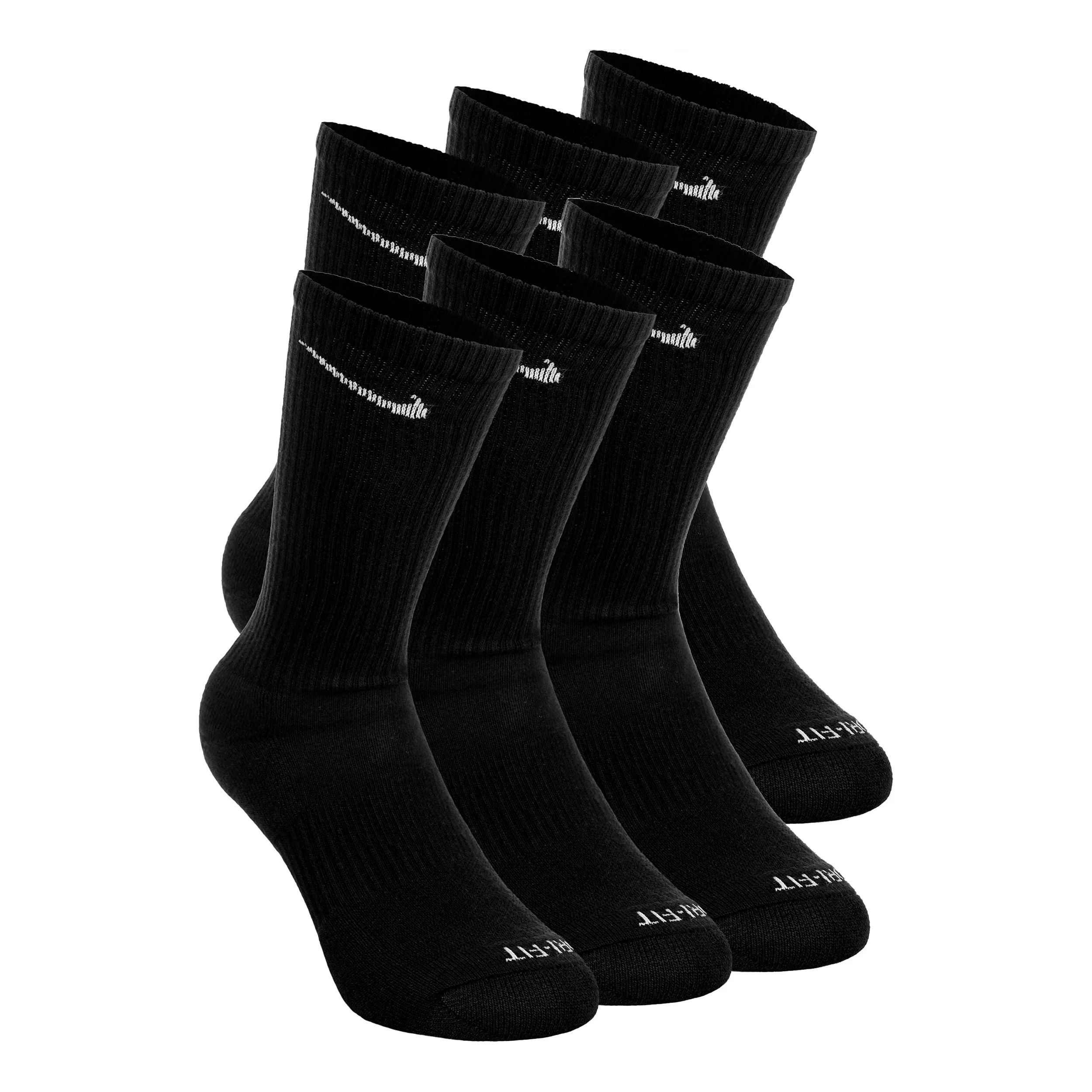 Everyday Plus Cushioned Crew Calcetines de tenis - Pack de 3 Hombres-negro
