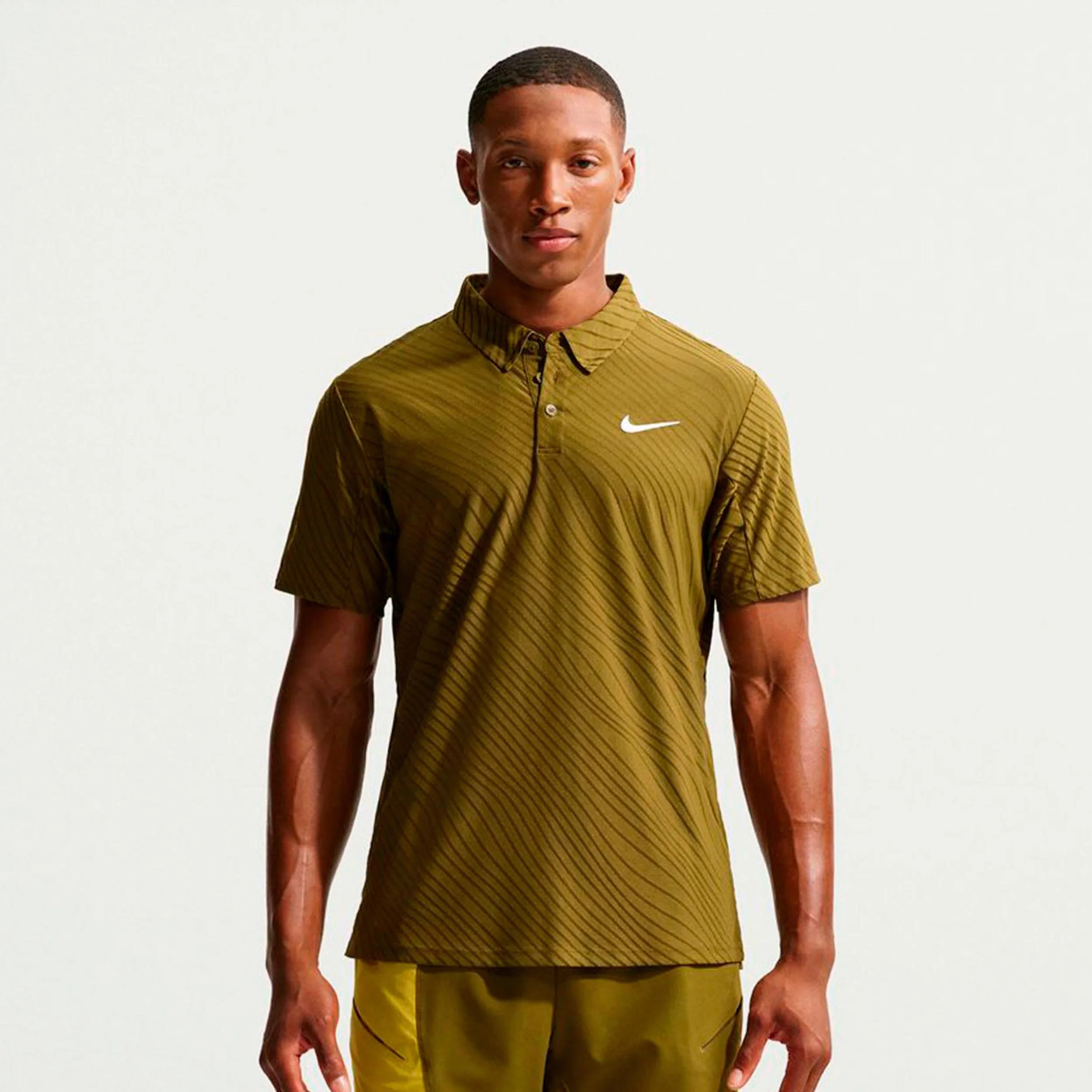 Jannik Sinner Court Dri-Fit Advantage Slam Polo Hombres-oliva, blanco