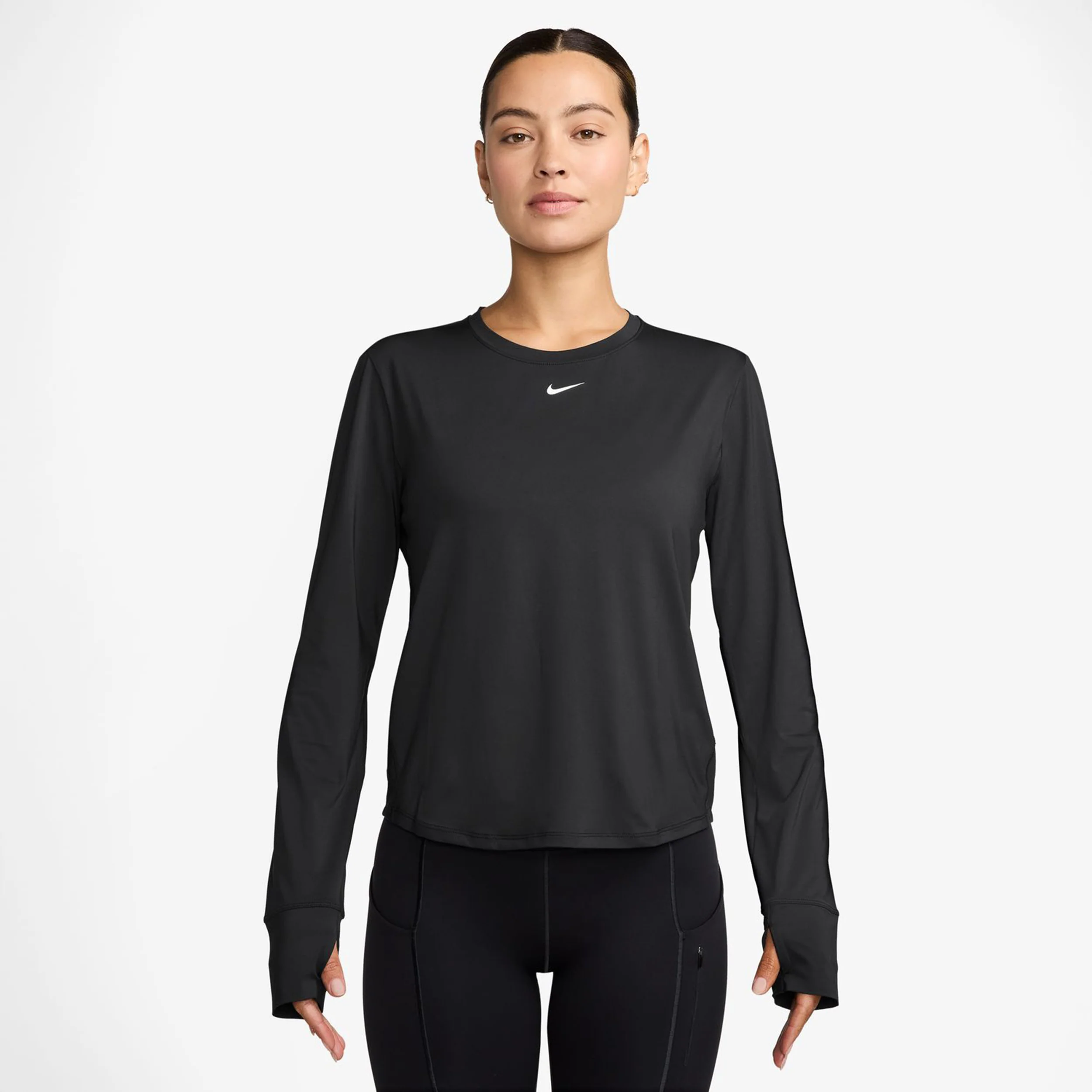 One Classic Dri-FIT Longsleeve Camiseta De Manga Larga Mujeres-Negro