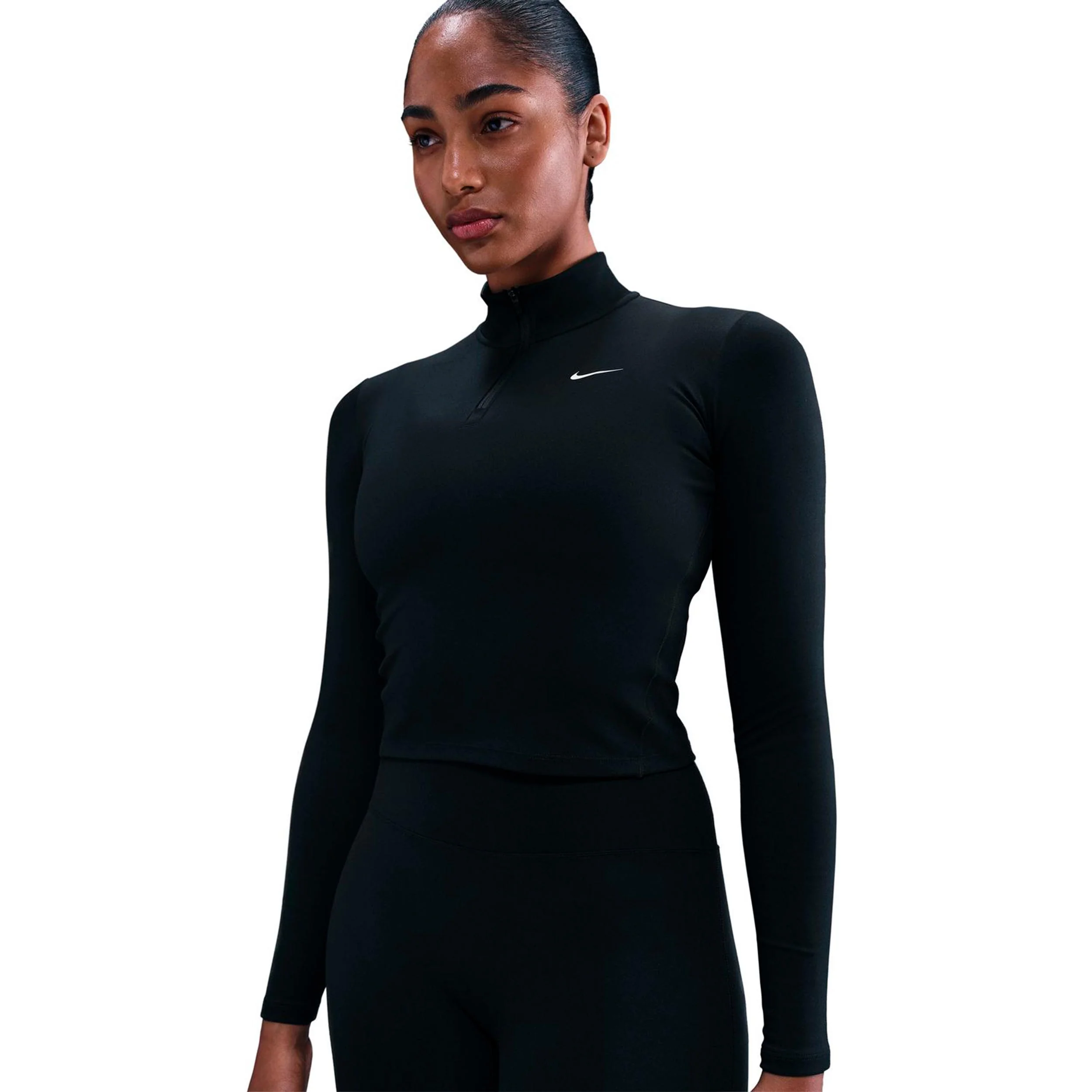 One Dri-Fit Quarter Zip Camiseta de manga larga Mujeres - negro