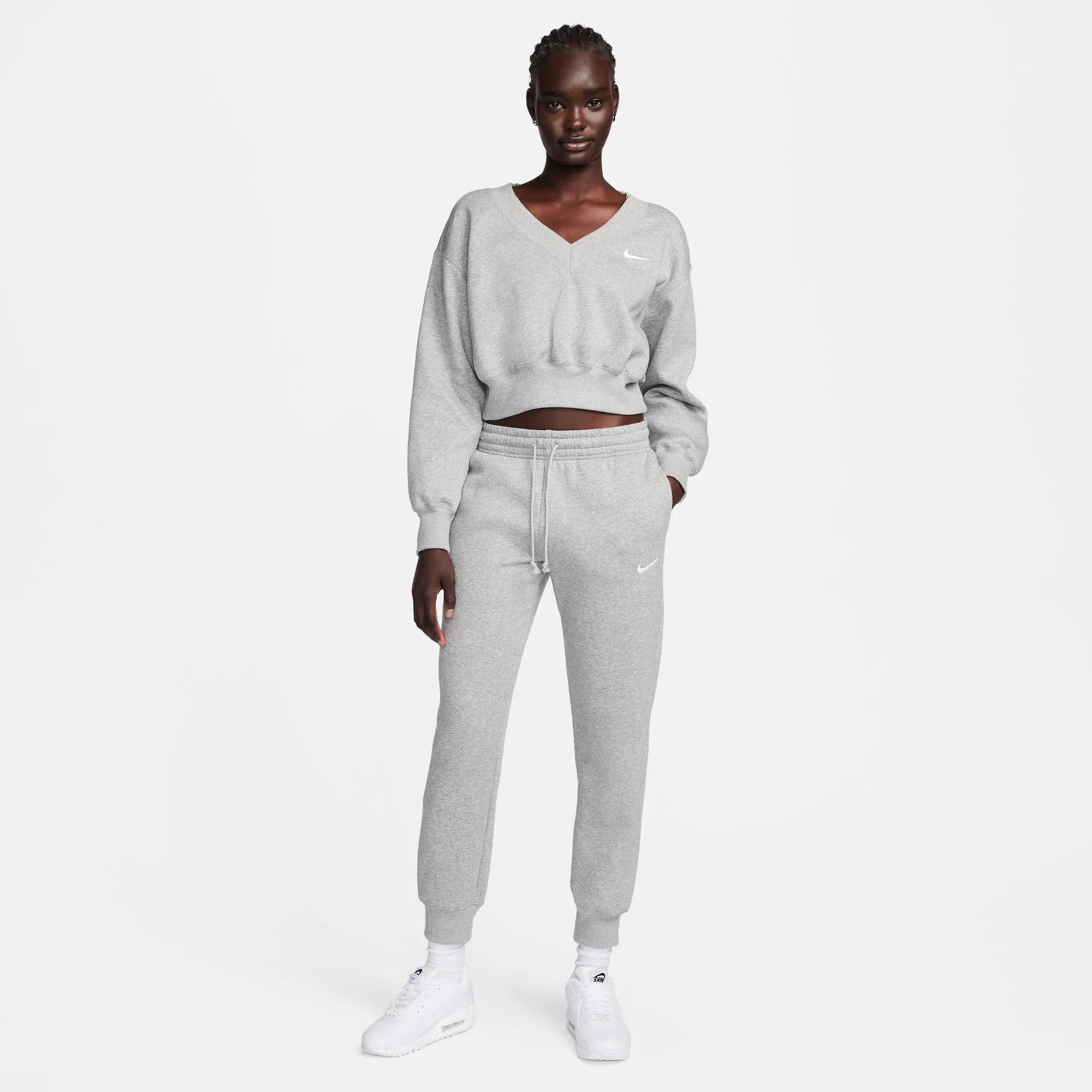 Phoenix Fleece Mid Rise Pantalón de entrenamiento Mujeres - gris claro, - Image 7