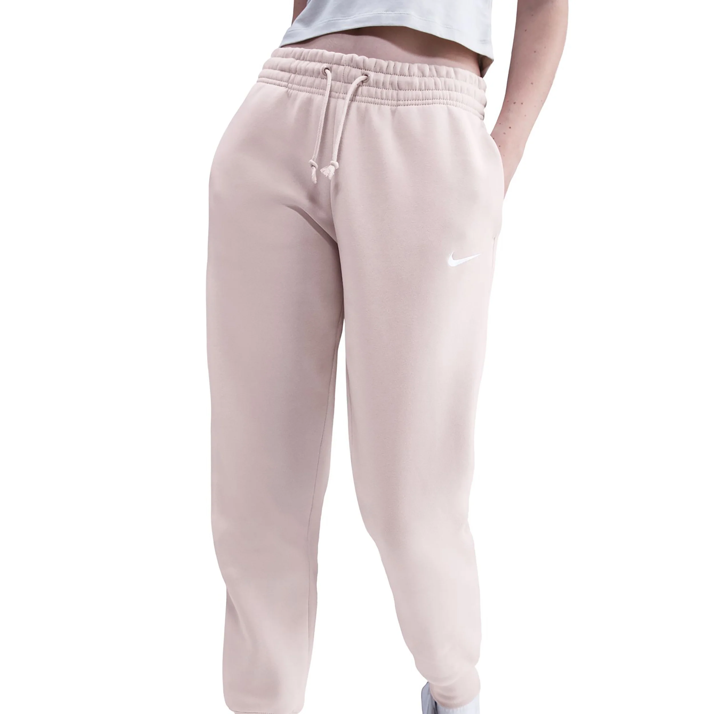 Phoenix Fleece Mid Rise Pantalón de entrenamiento Mujeres-rosa viejo - Image 3