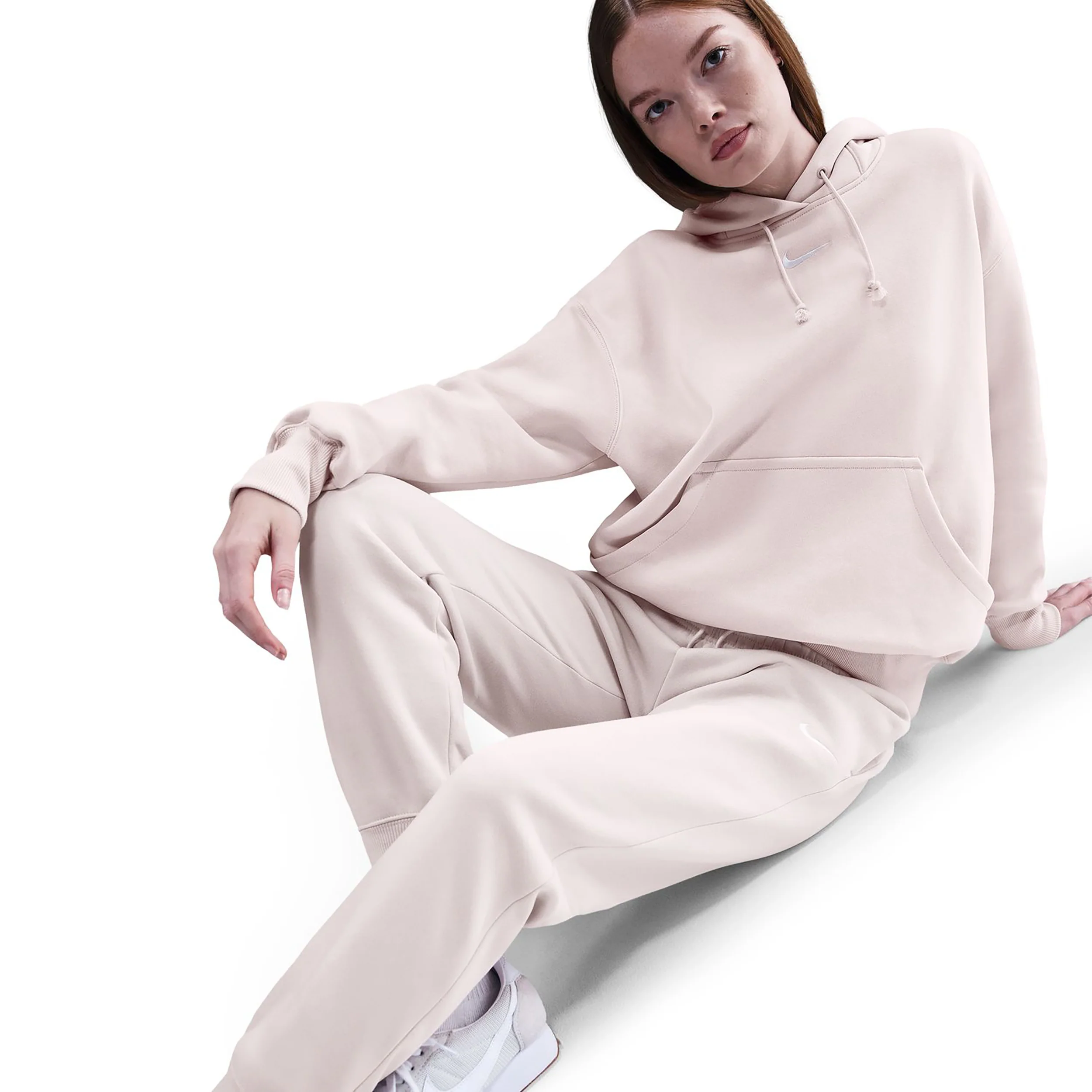 Phoenix Fleece Mid Rise Pantalón de entrenamiento Mujeres-rosa viejo - Image 5